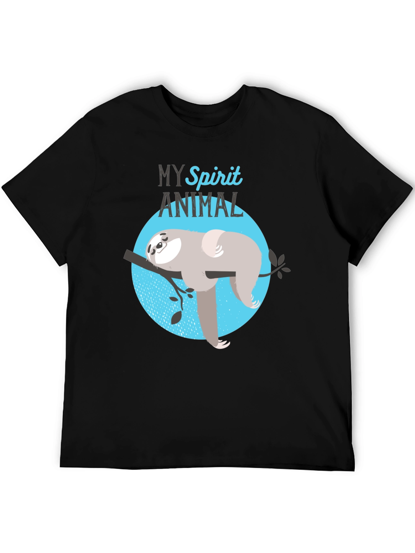 Black My Spirit Animal Sloth Graphic T-Shirt view 5