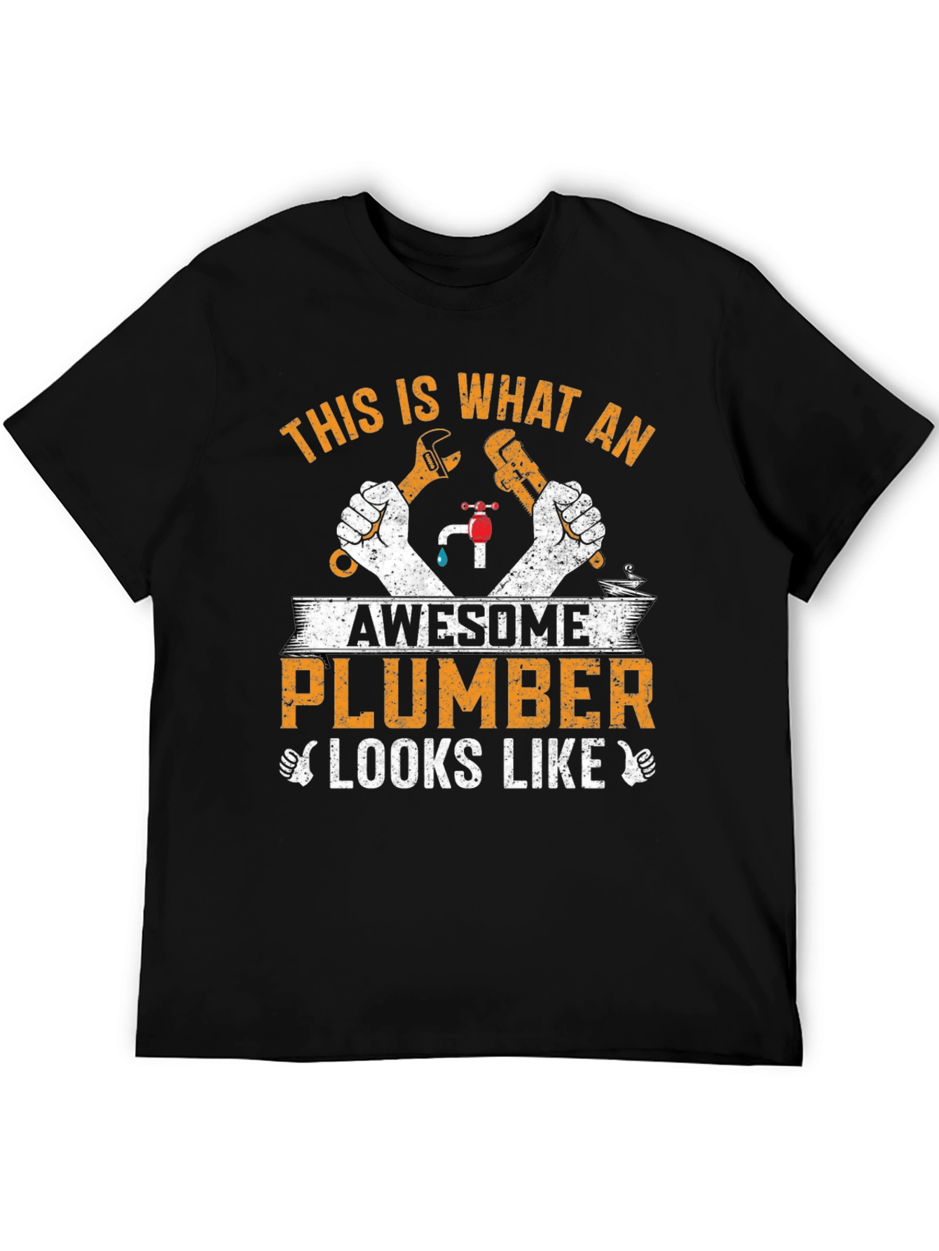 Black Awesome Plumber Graphic Tee view 5