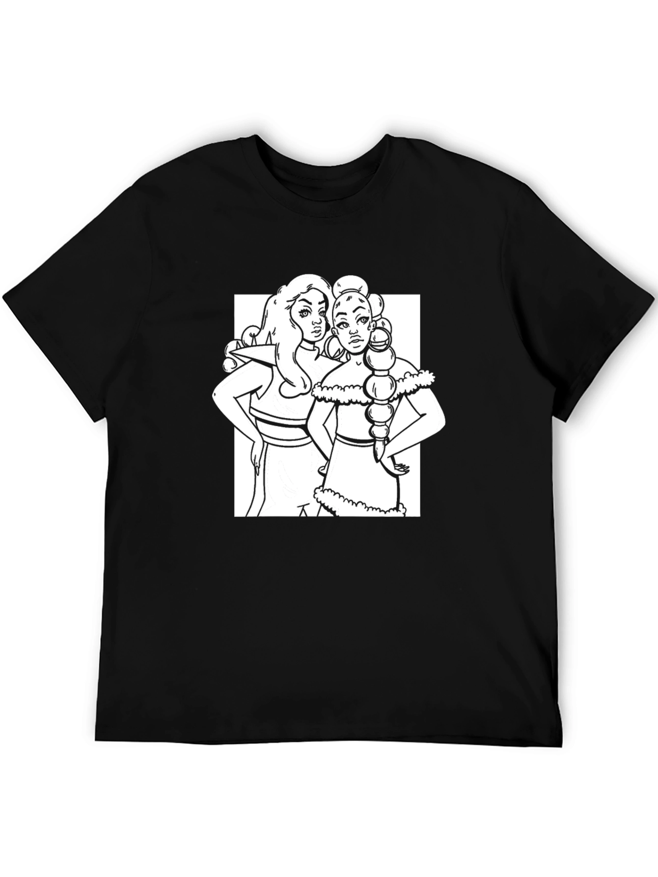 Black Stylish Black T-Shirt with Unique Women Graphic view 5