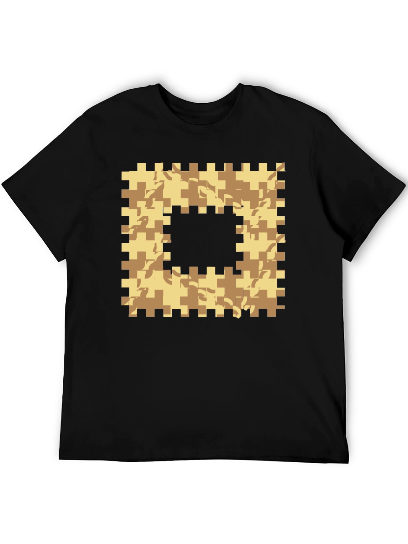 Black Geometric Camo Graphic T-Shirt - Black view 5