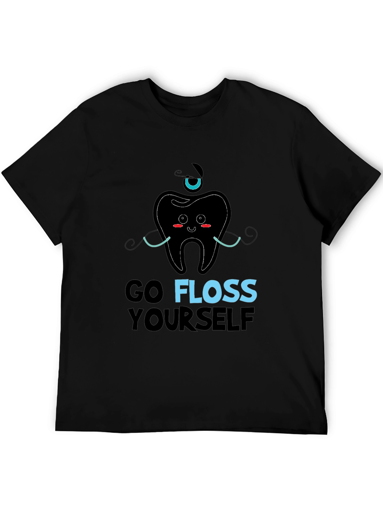 Black Go Floss Yourself Graphic Tee - Dental Humor view 5