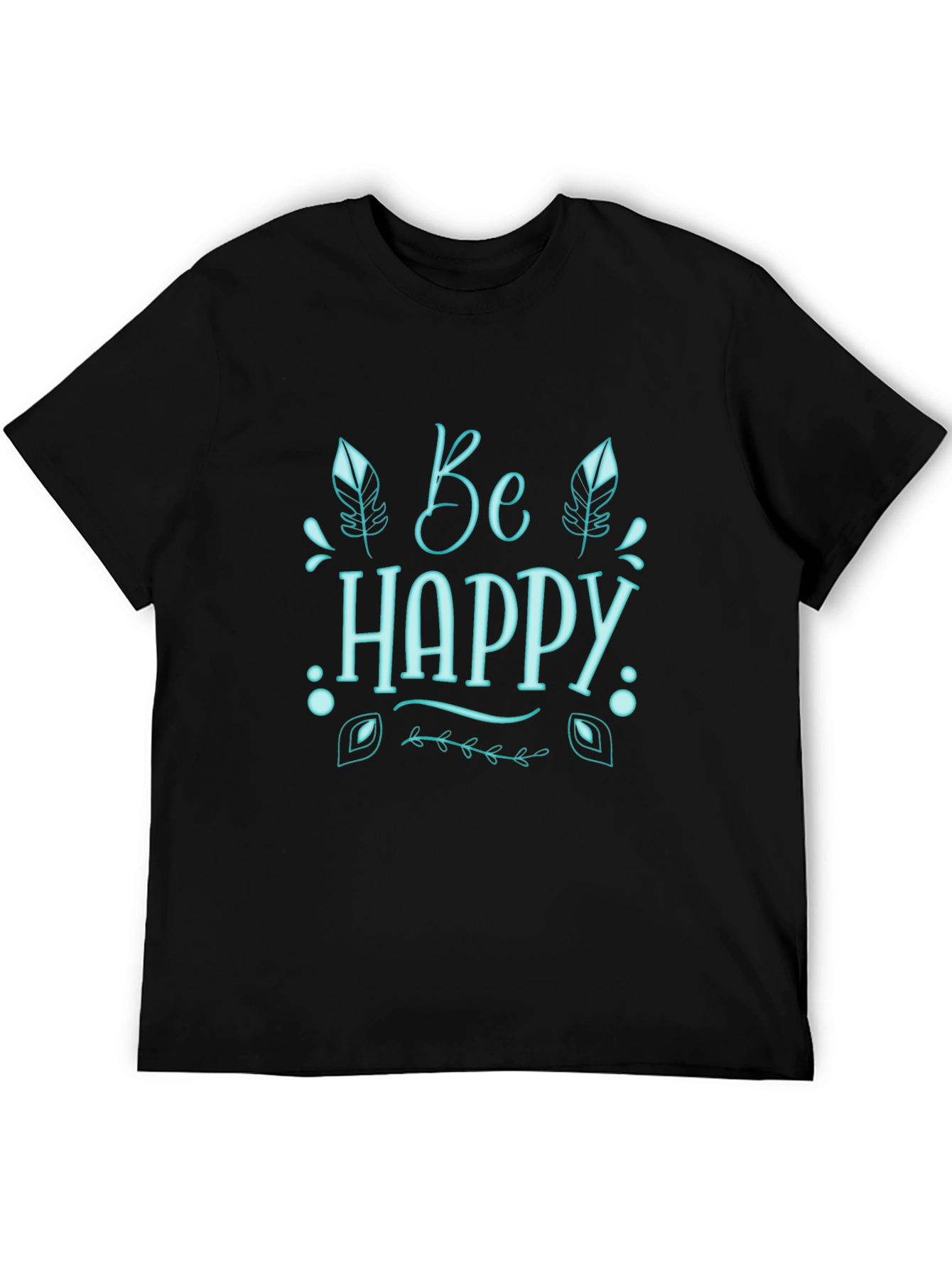 Black Be Happy Graphic T-Shirt - Comfort & Style view 5