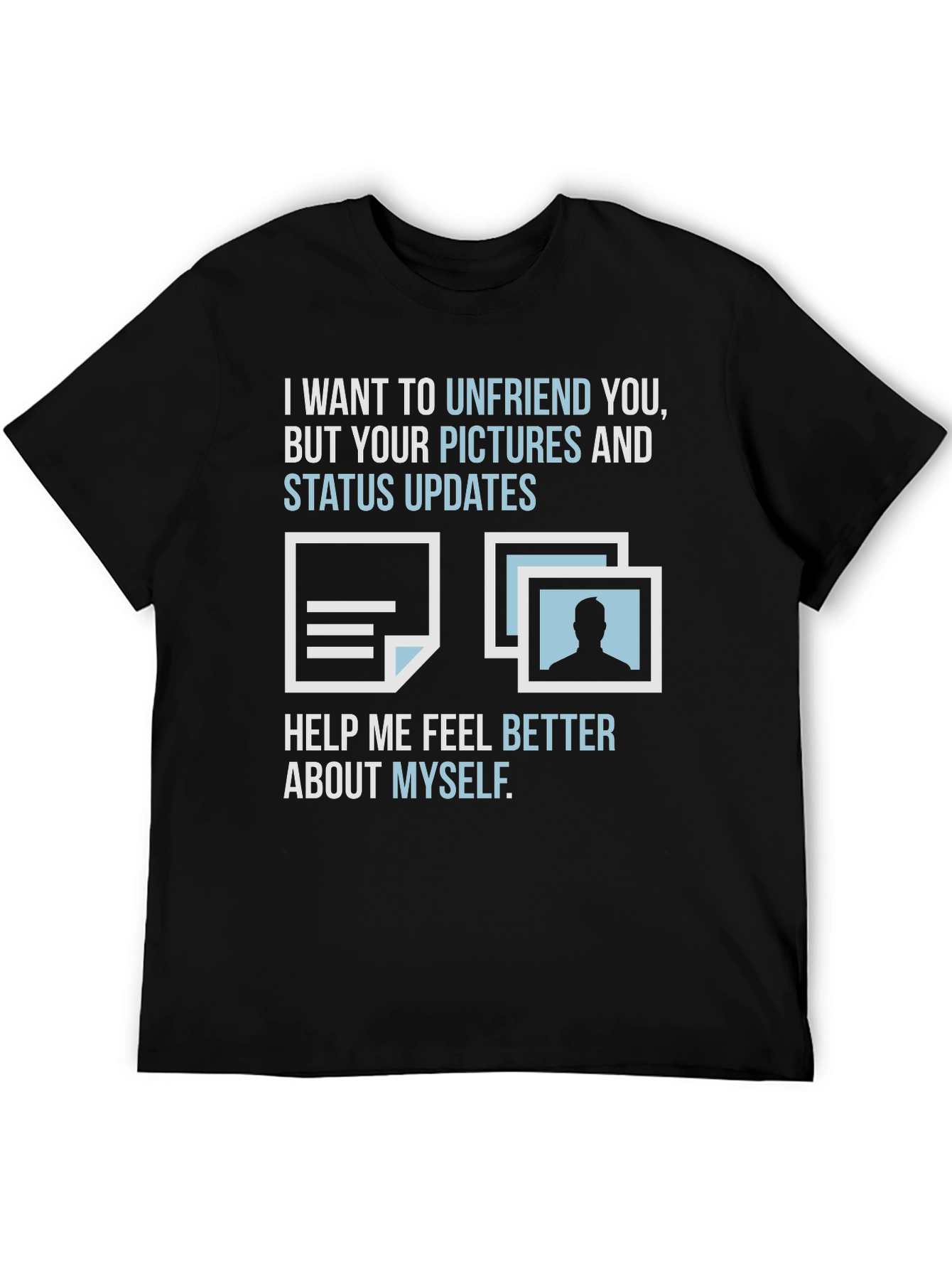 Black Funny Unfriend T-Shirt - Sarcastic Social Media Tee view 5