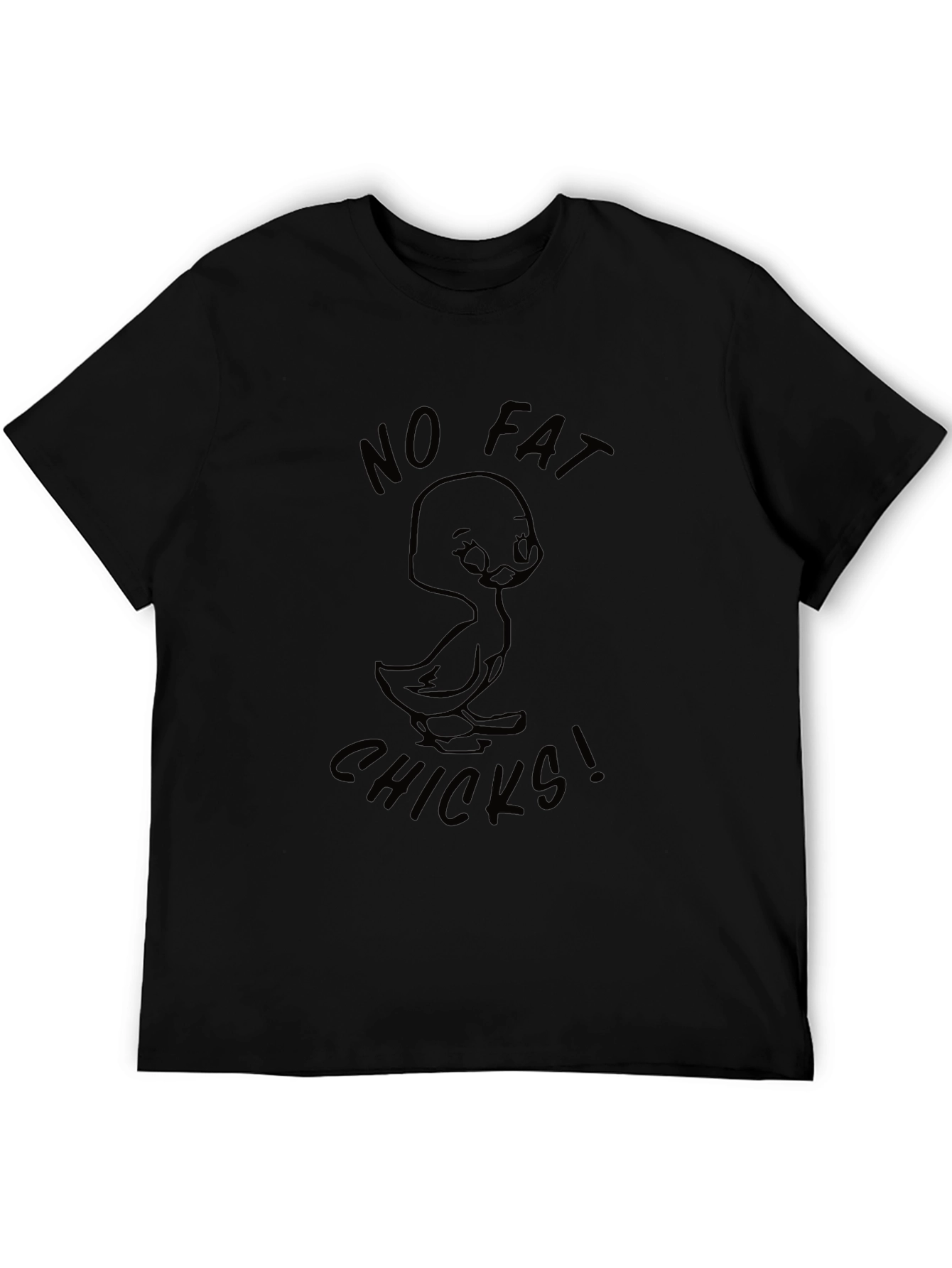 Black No Fat Chicks Graphic T-Shirt - Black Humor Tee view 5