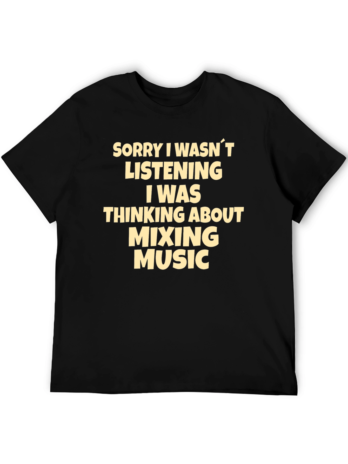 Black Mixing Music Graphic Tee - Black Cotton T-Shirt view 5