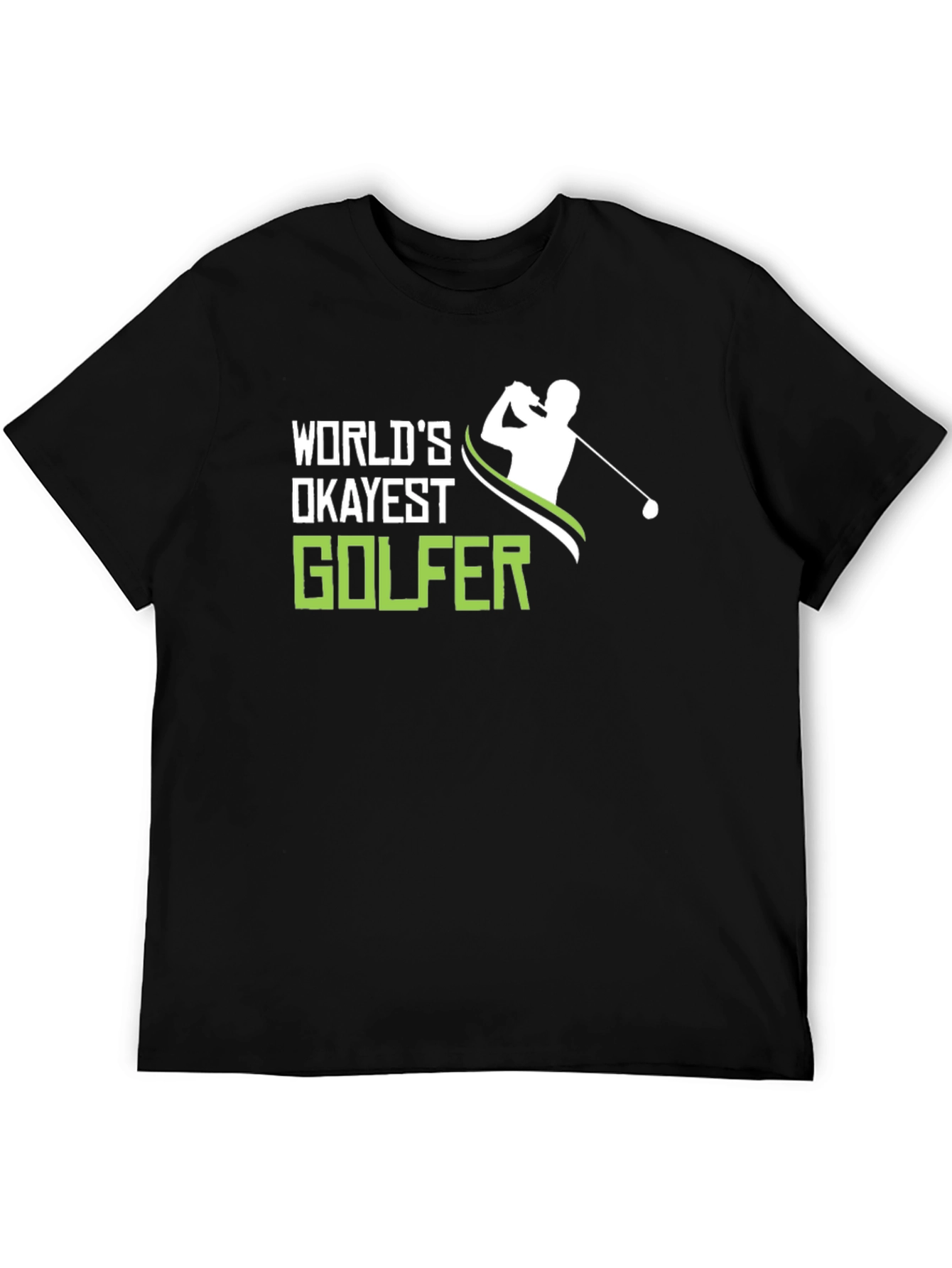 Black World's Okayest Golfer T-Shirt - Funny Golf Tee view 5