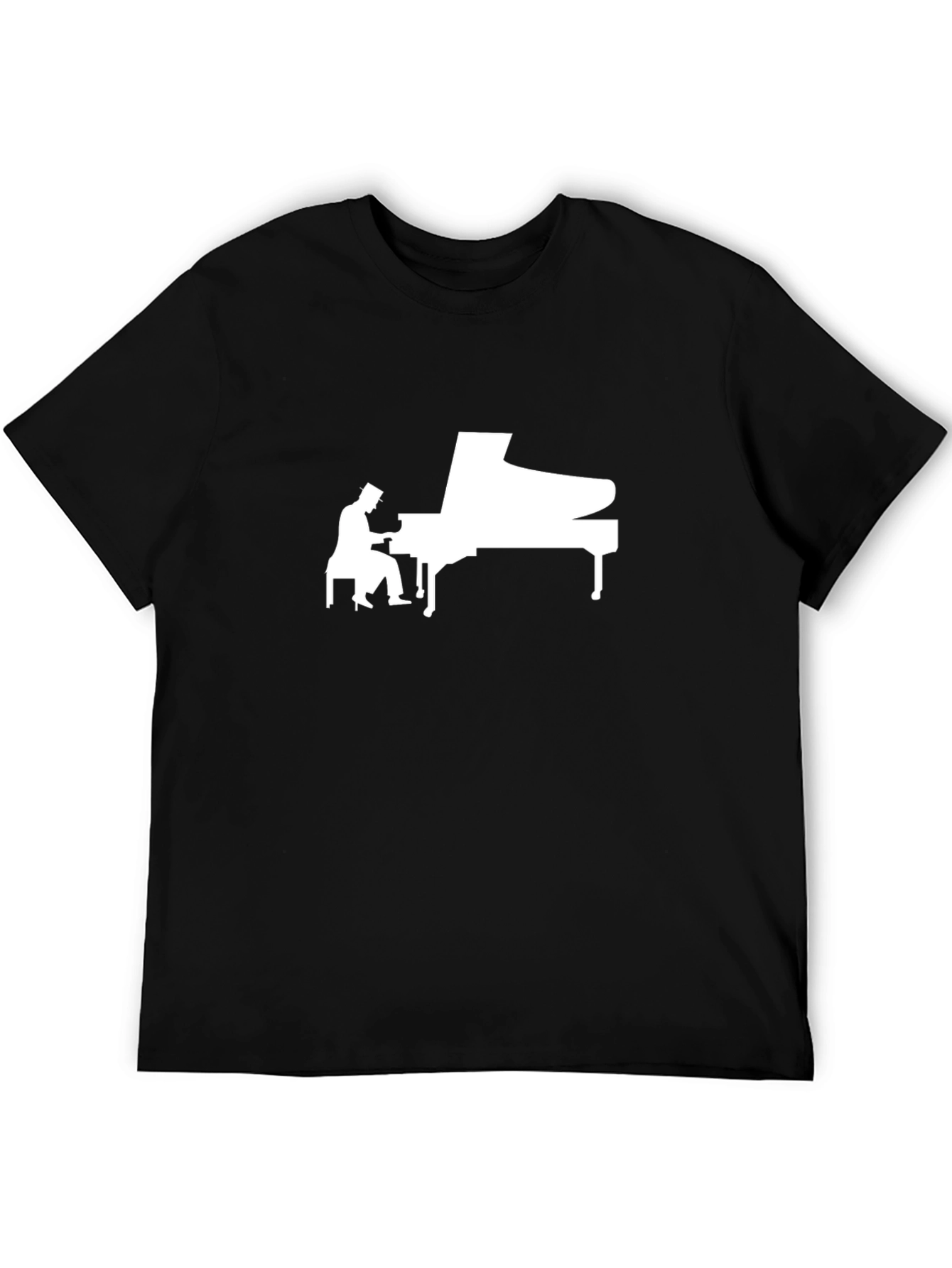 Black Piano Player Graphic Tee - Musician T-Shirt view 5