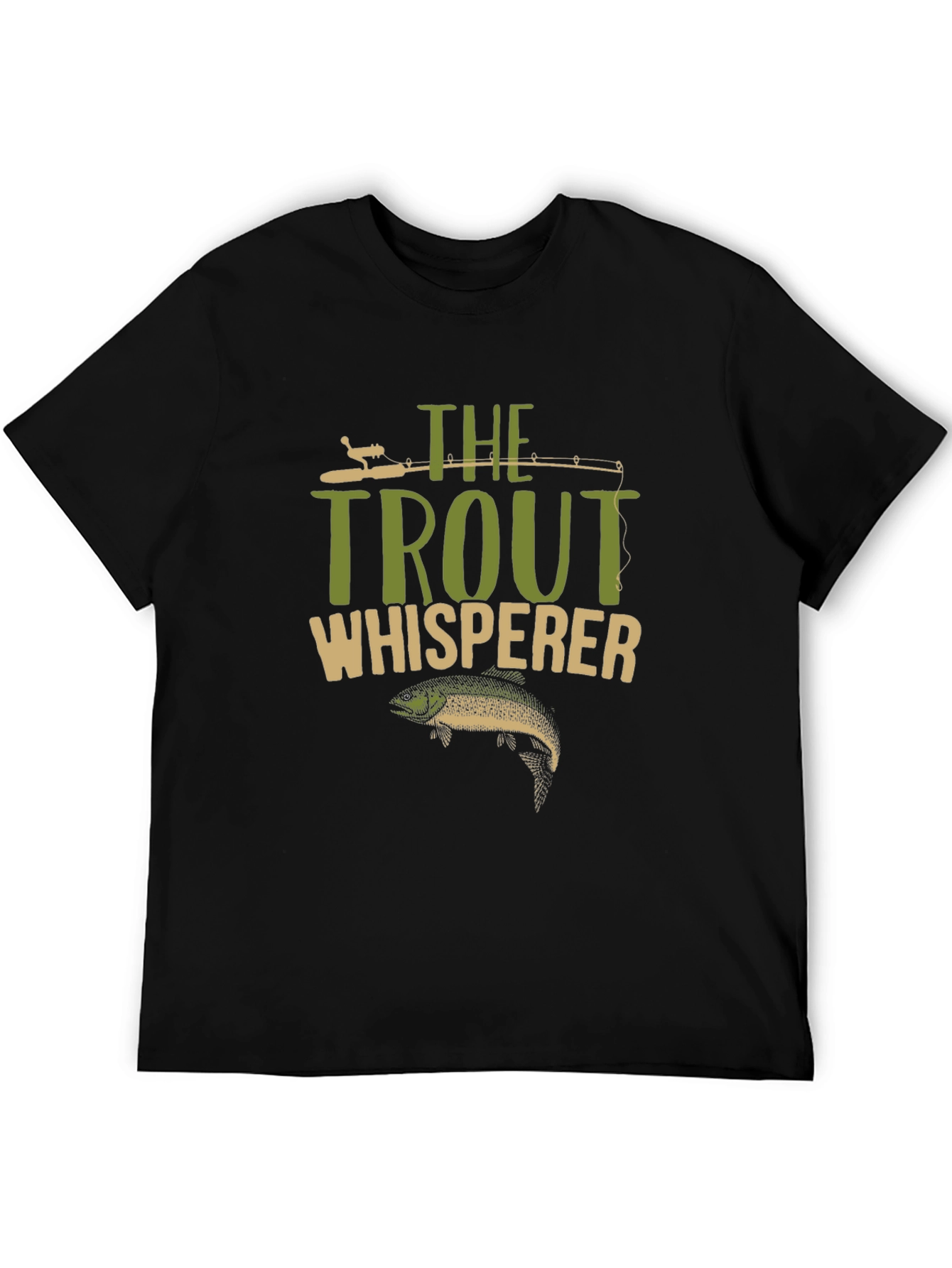 Black The Trout Whisperer T-Shirt Fishing Angler Tee view 5