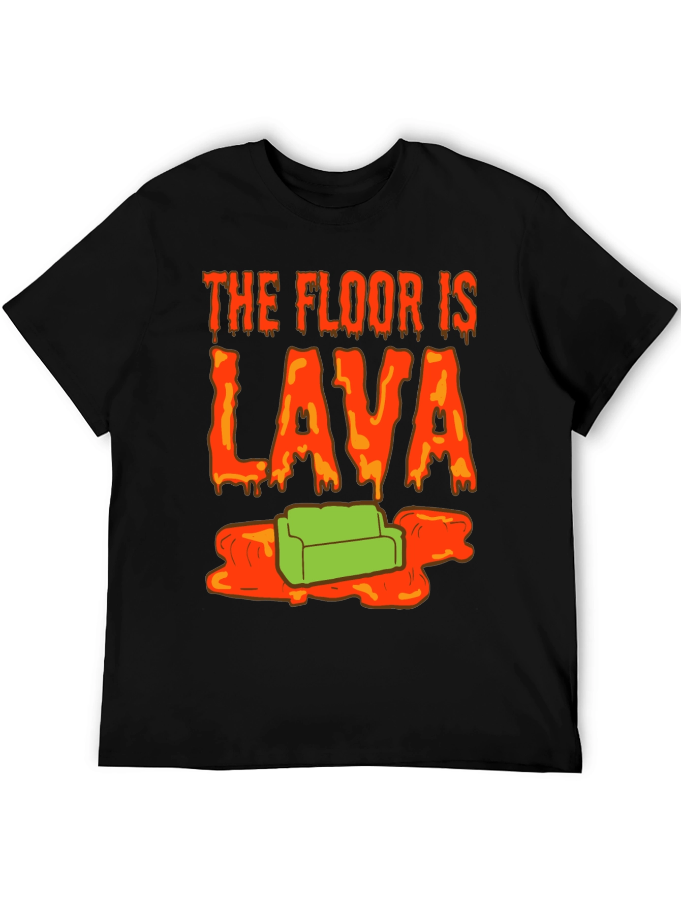 Black The Floor is Lava T-Shirt - Novelty Graphic Tee view 5