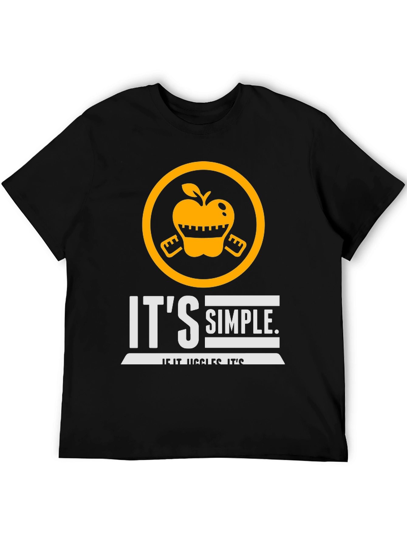 Black It's Simple If It Jiggles It's Fat Funny T-Shirt view 5