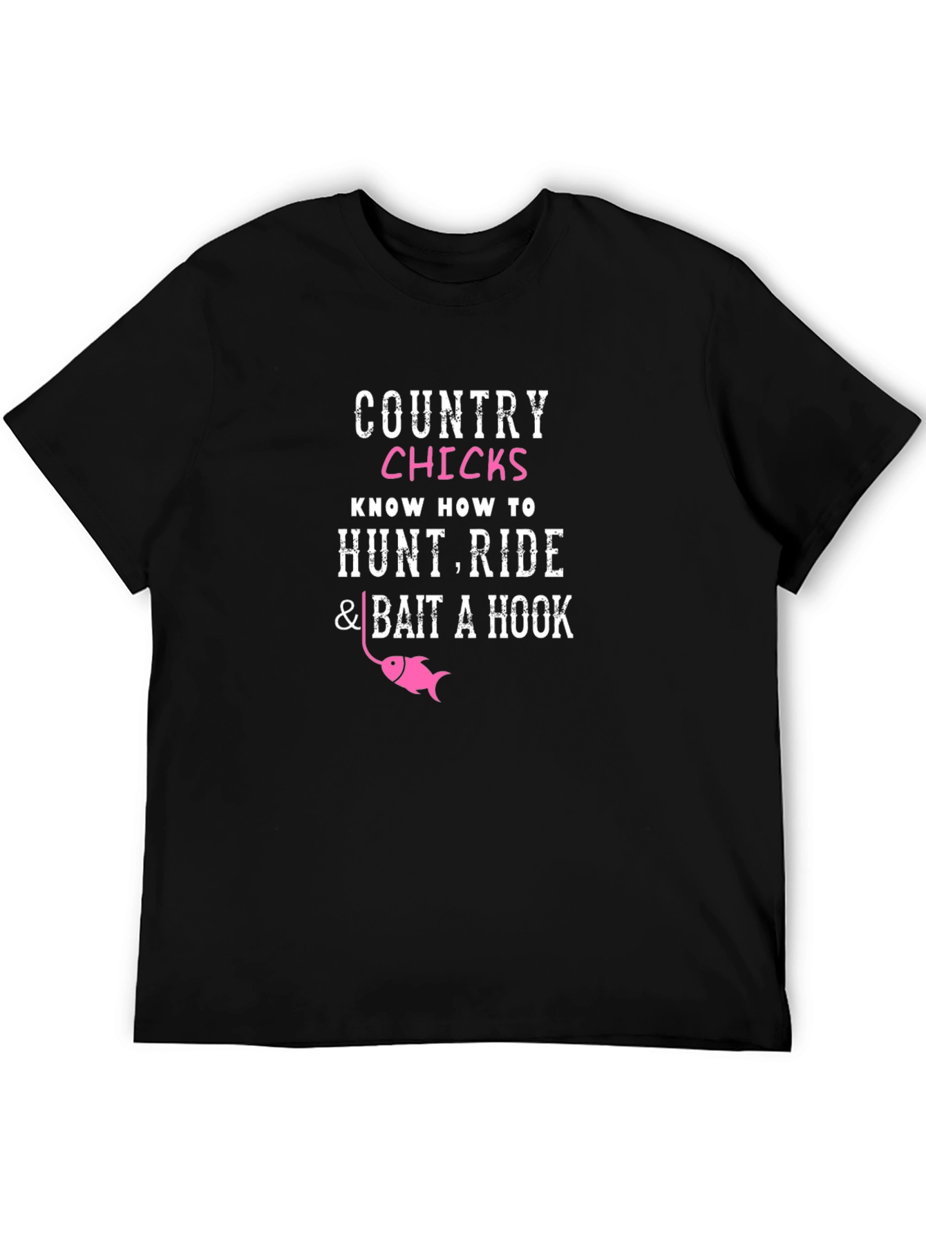 Black Country Chicks T-Shirt - Hunt, Ride, Bait a Hook view 5