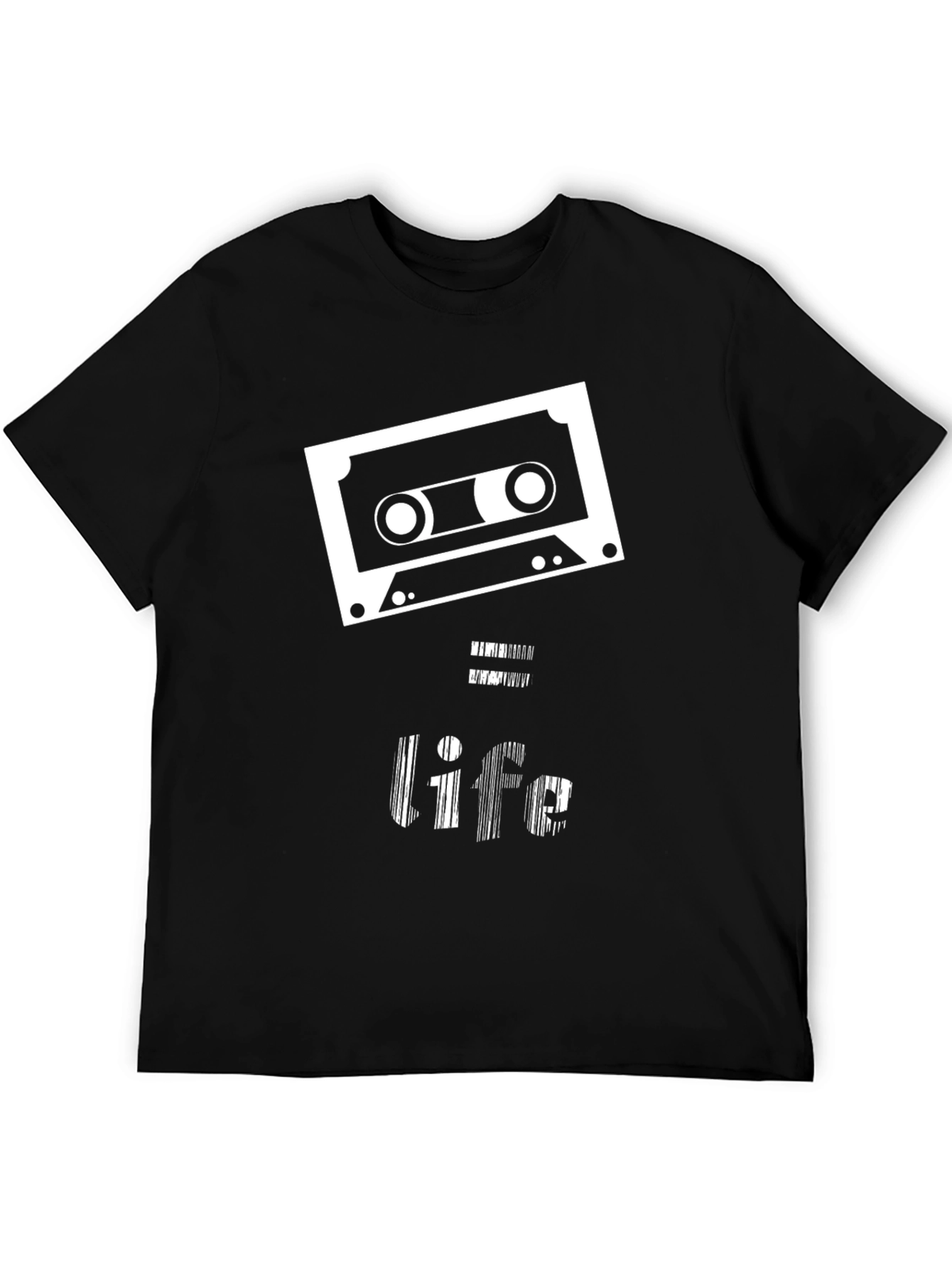 Black Retro Cassette Tape "Life" Graphic Tee view 5