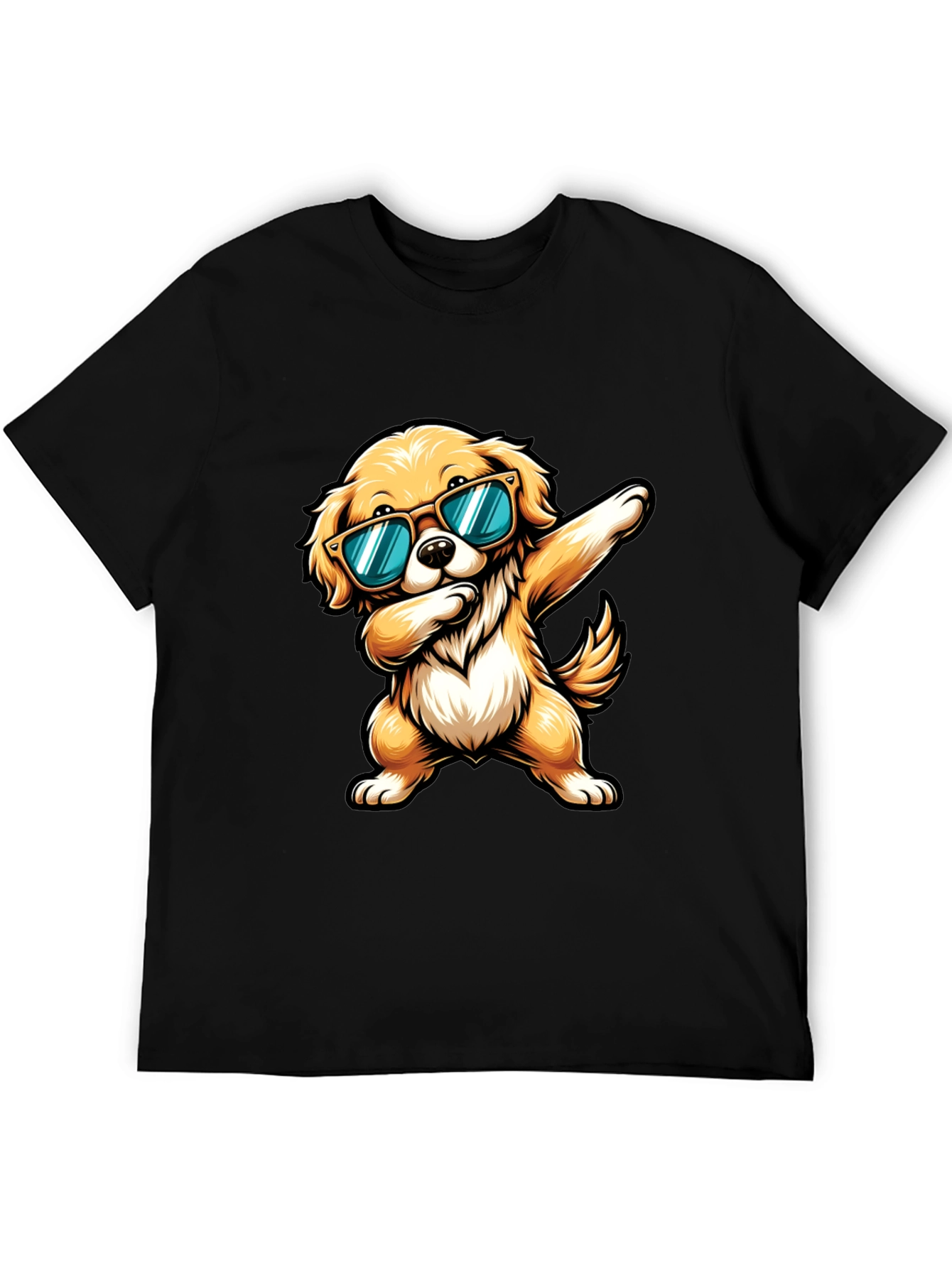 Black Cool Dog Dab Graphic Tee view 5