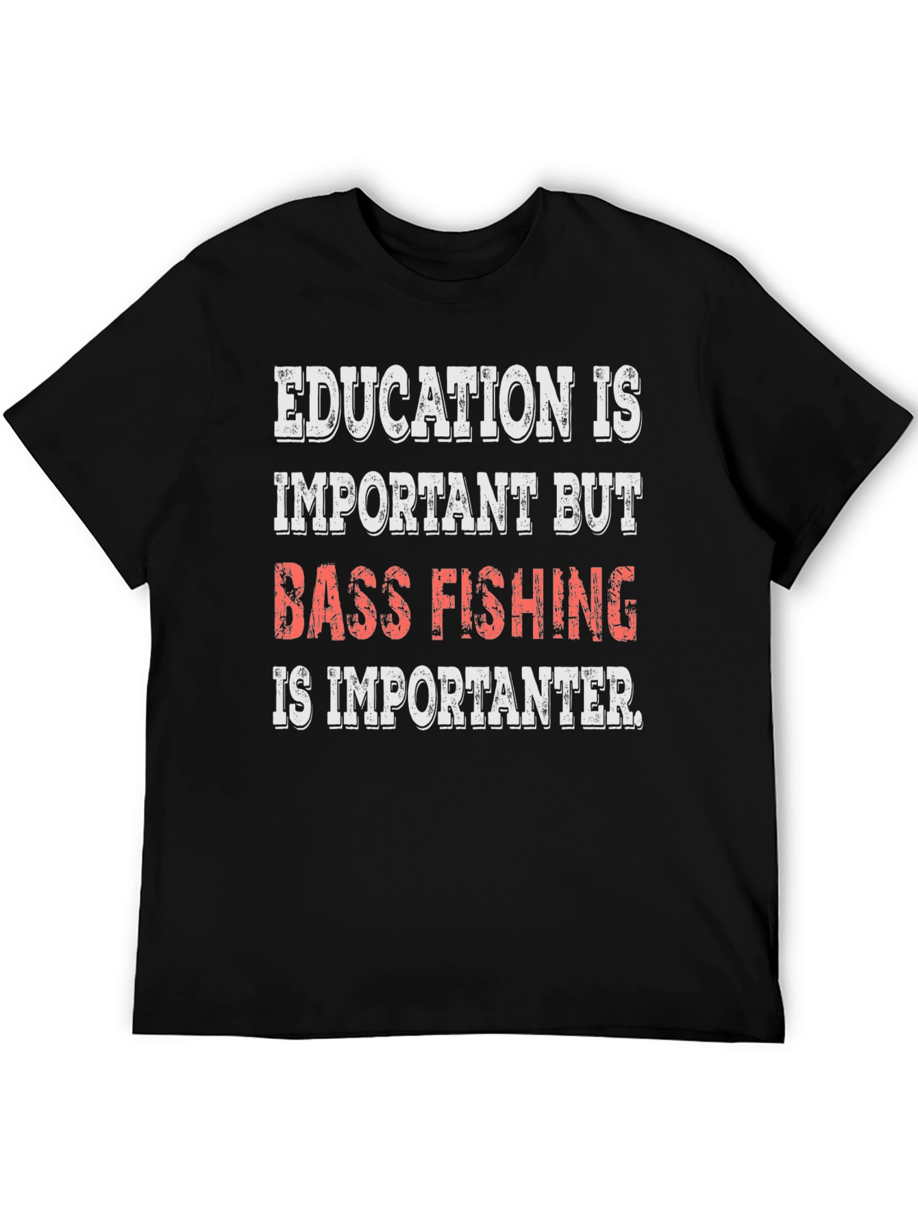 Black Bass Fishing Is Importanter Black T-Shirt view 5