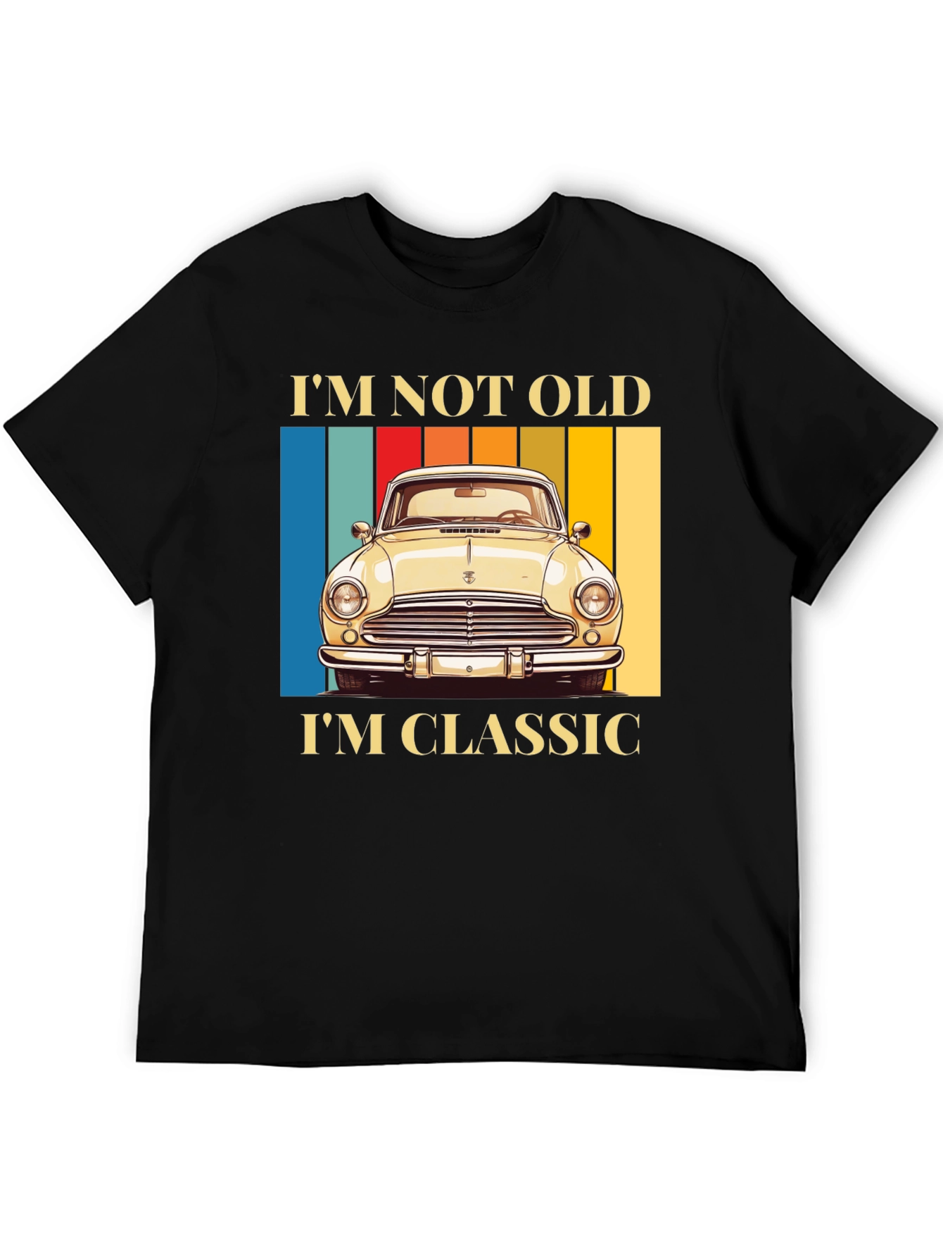 Black Classic Car T-Shirt - I'm Not Old, I'm Classic view 5