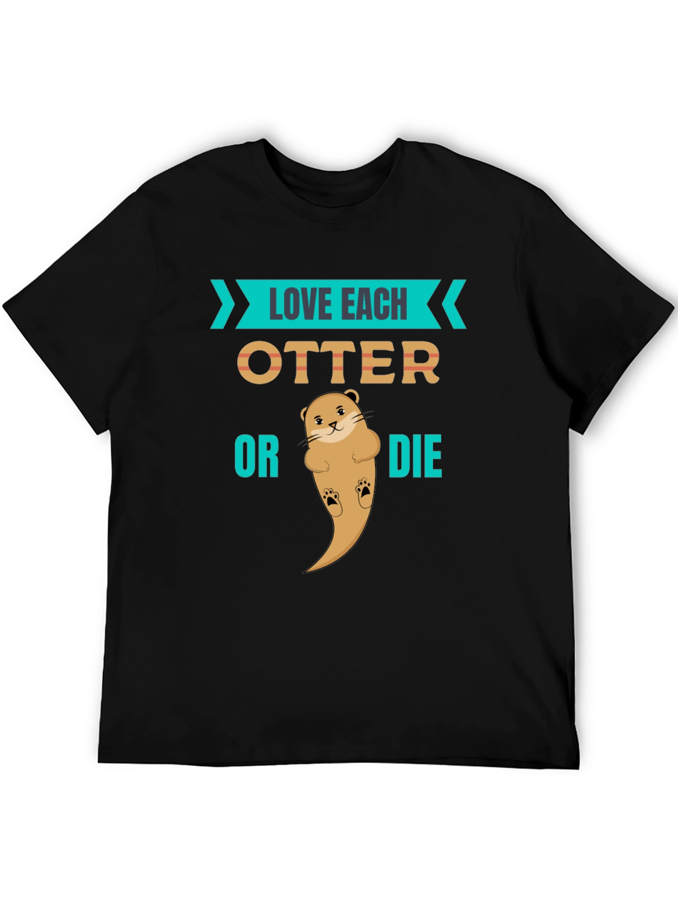 Black Love Each Otter Black Graphic Tee view 5