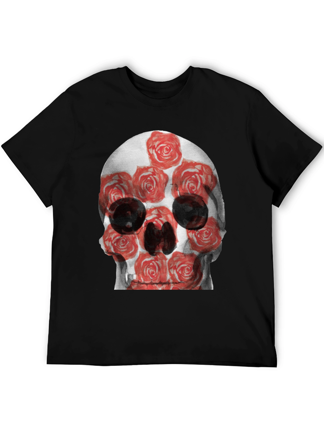 Black Skull and Roses Graphic Tee - Edgy Style view 5