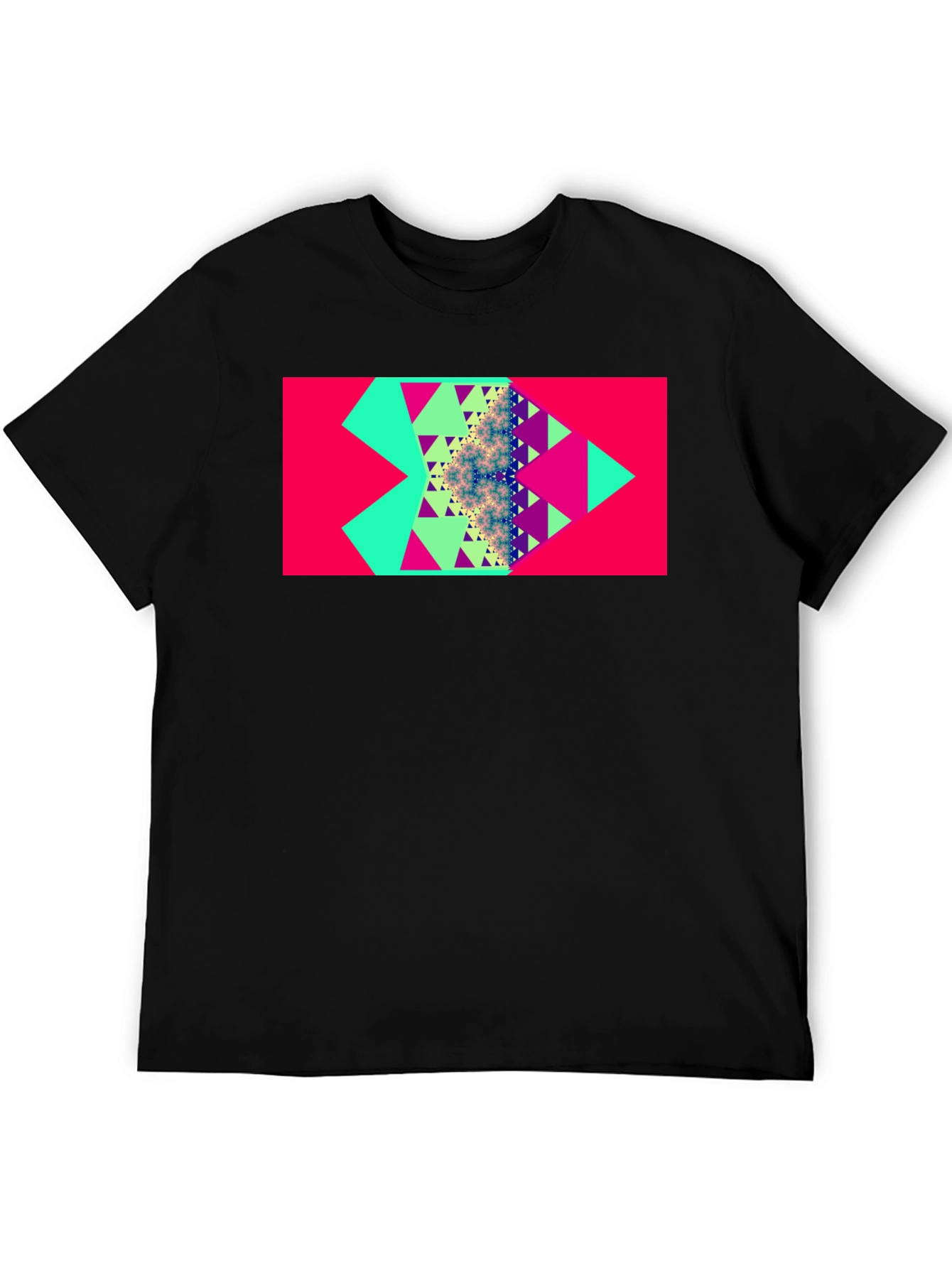 Geometric Triangle Fractal Graphic Tee - Modern Design - 5