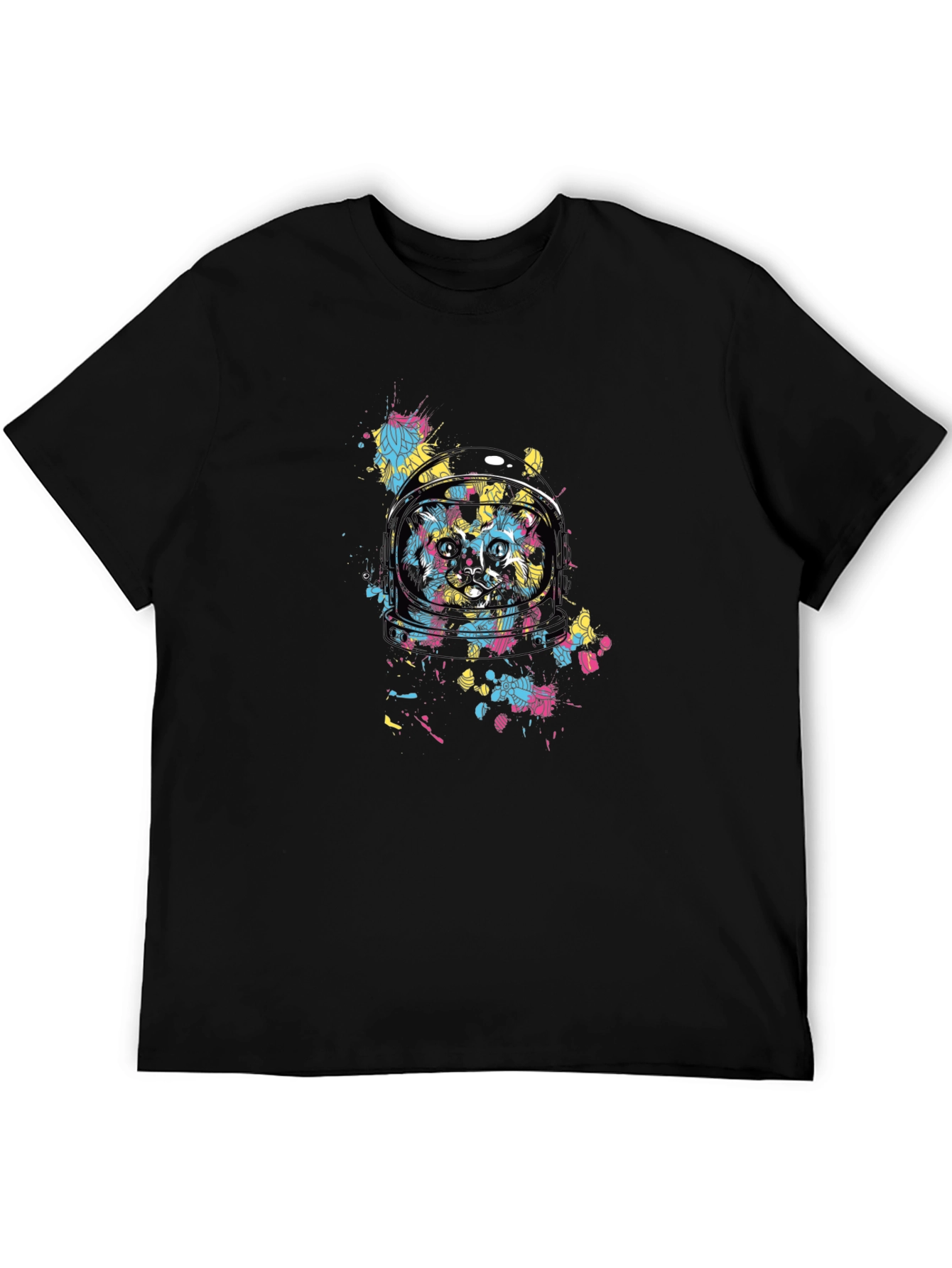 Black Astronaut Cat Graphic T-Shirt - Cool Space Design view 5