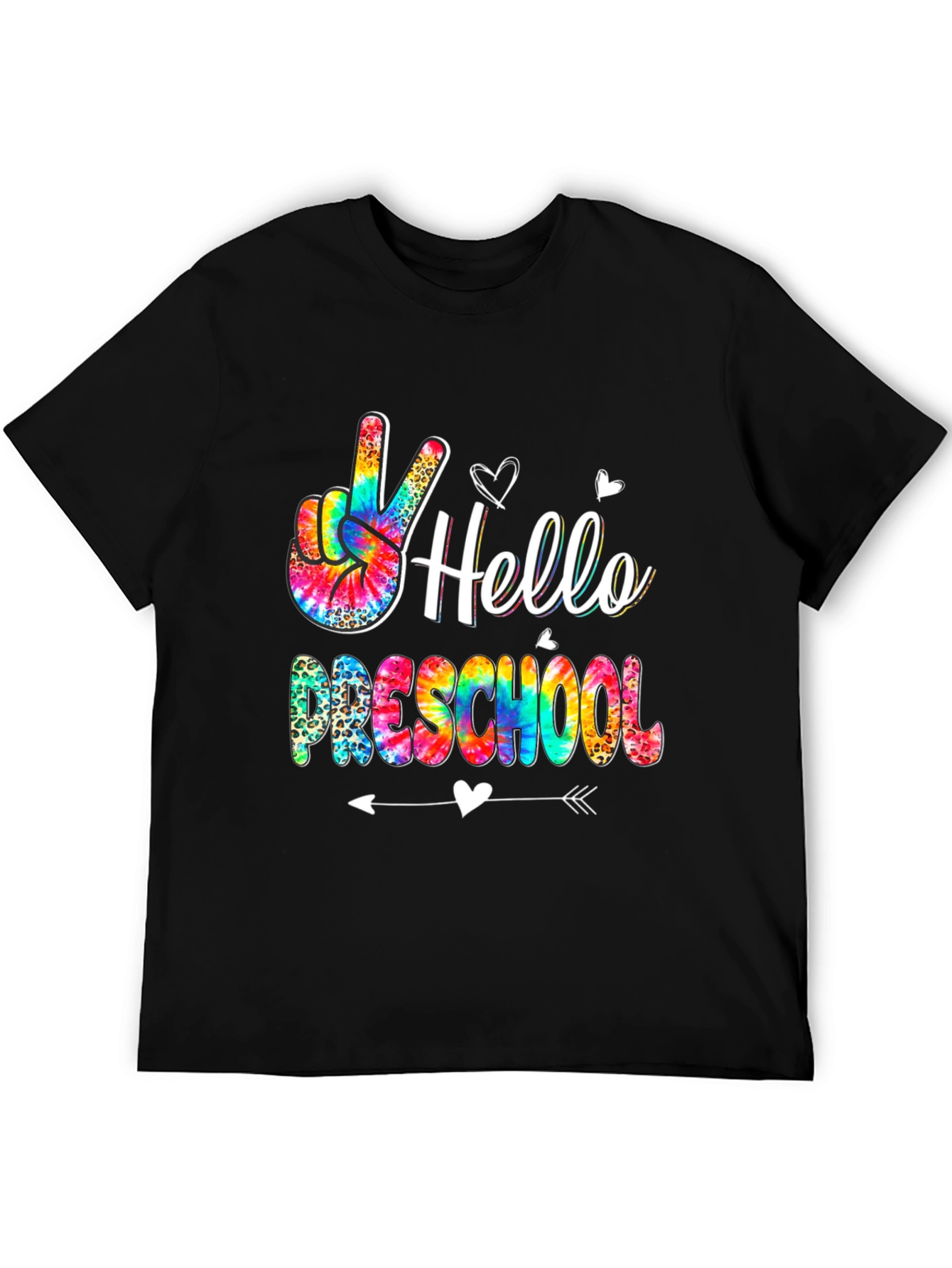 Black Hello Preschool Tie Dye Graphic Tee view 5