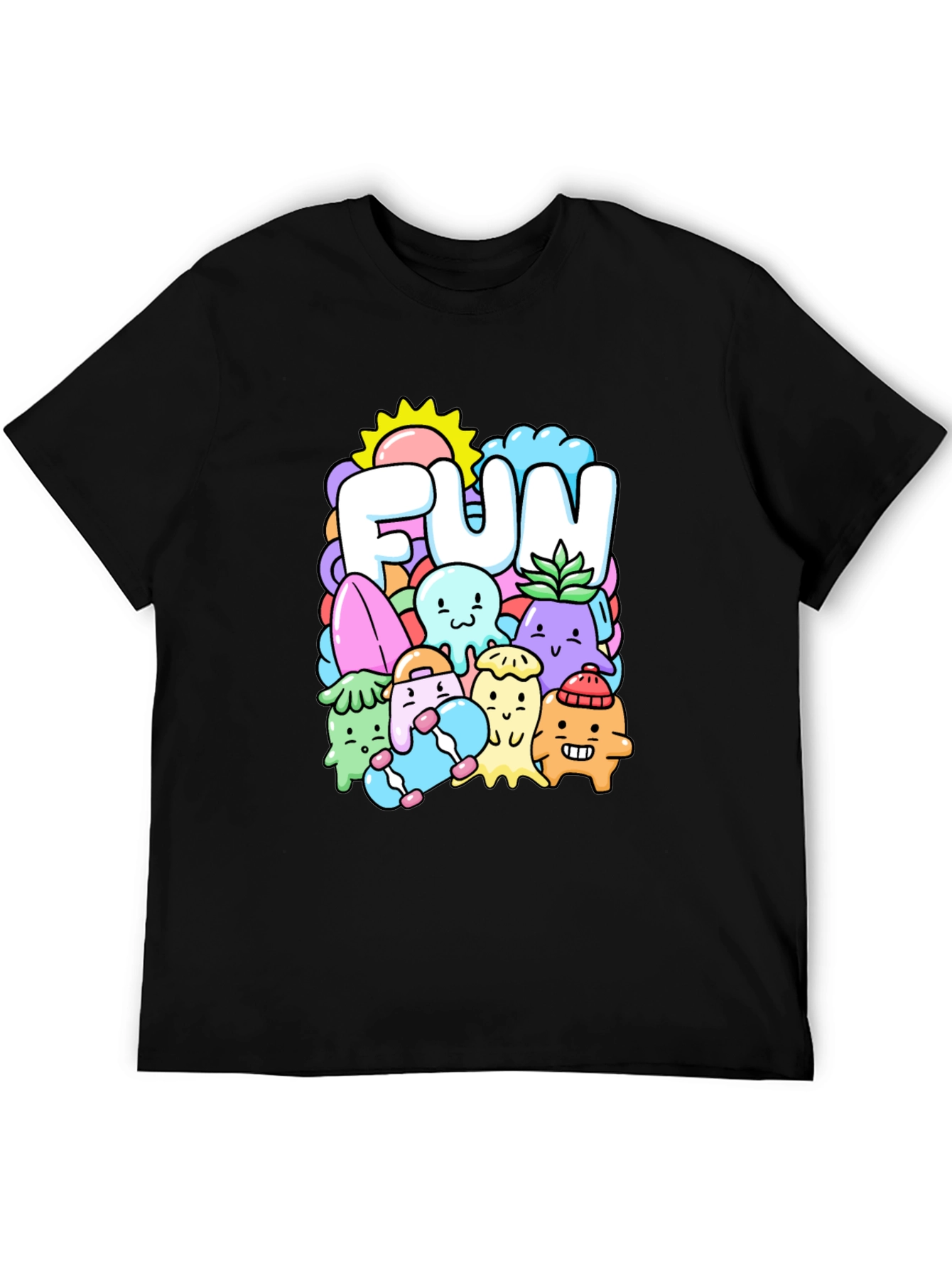 Fun Doodle Graphic Tee - Black Cotton T-Shirt - 5