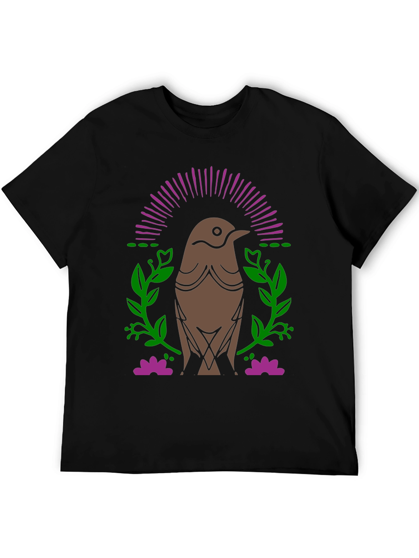 Black Bird Graphic Black T-Shirt view 5