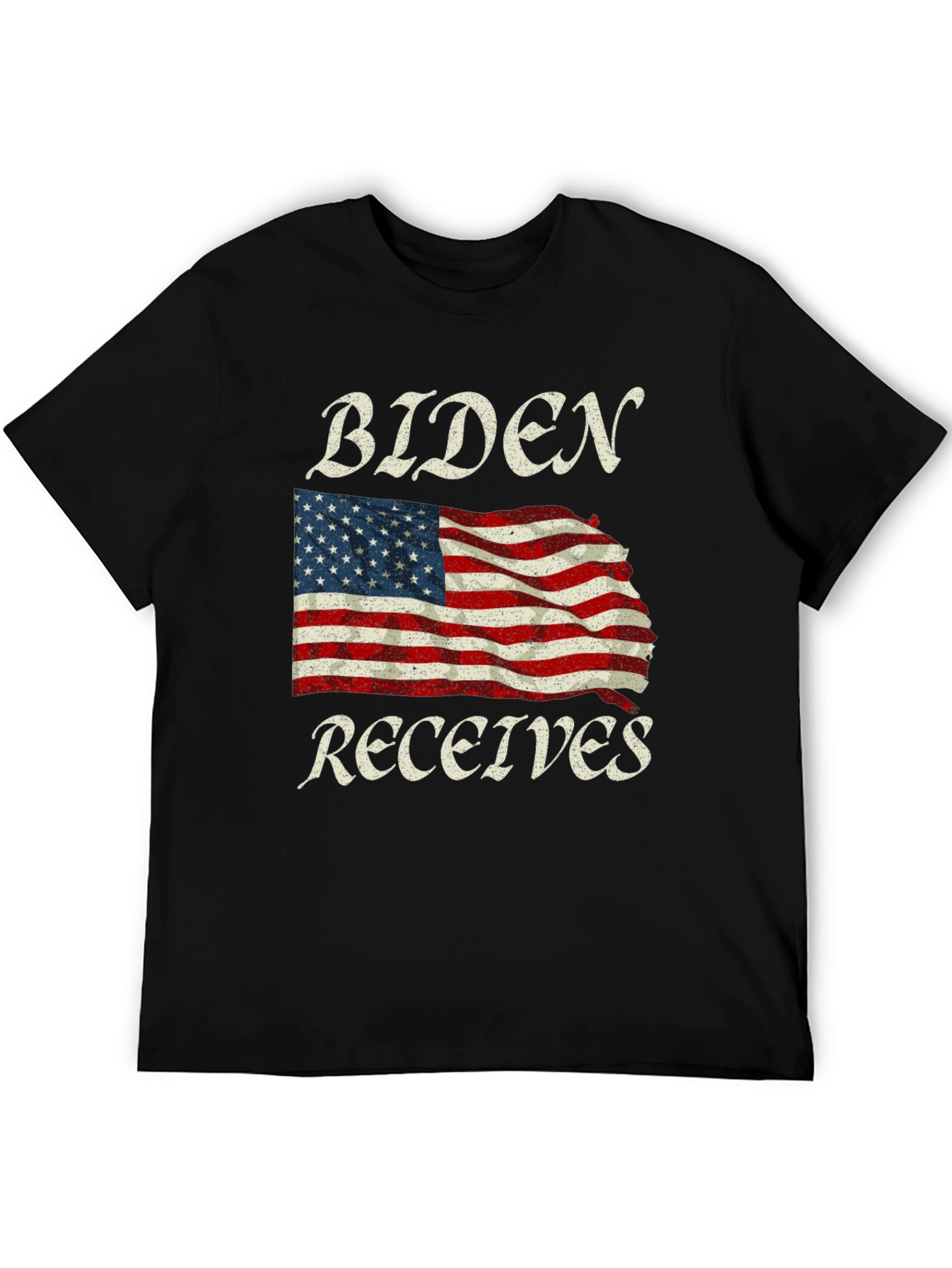 Black Biden Receives American Flag Graphic Tee view 5