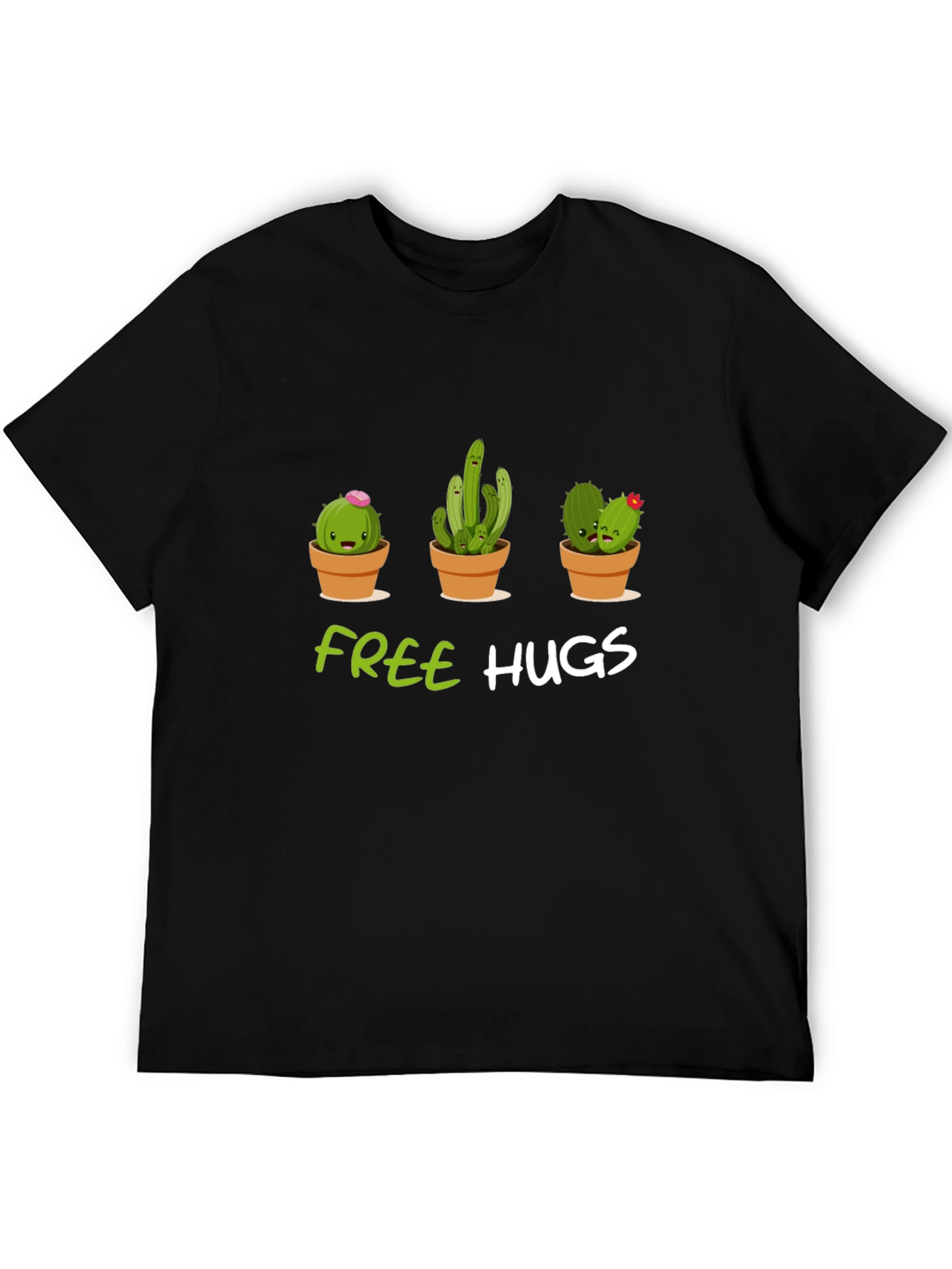 Black Cactus Free Hugs Graphic T-Shirt view 5