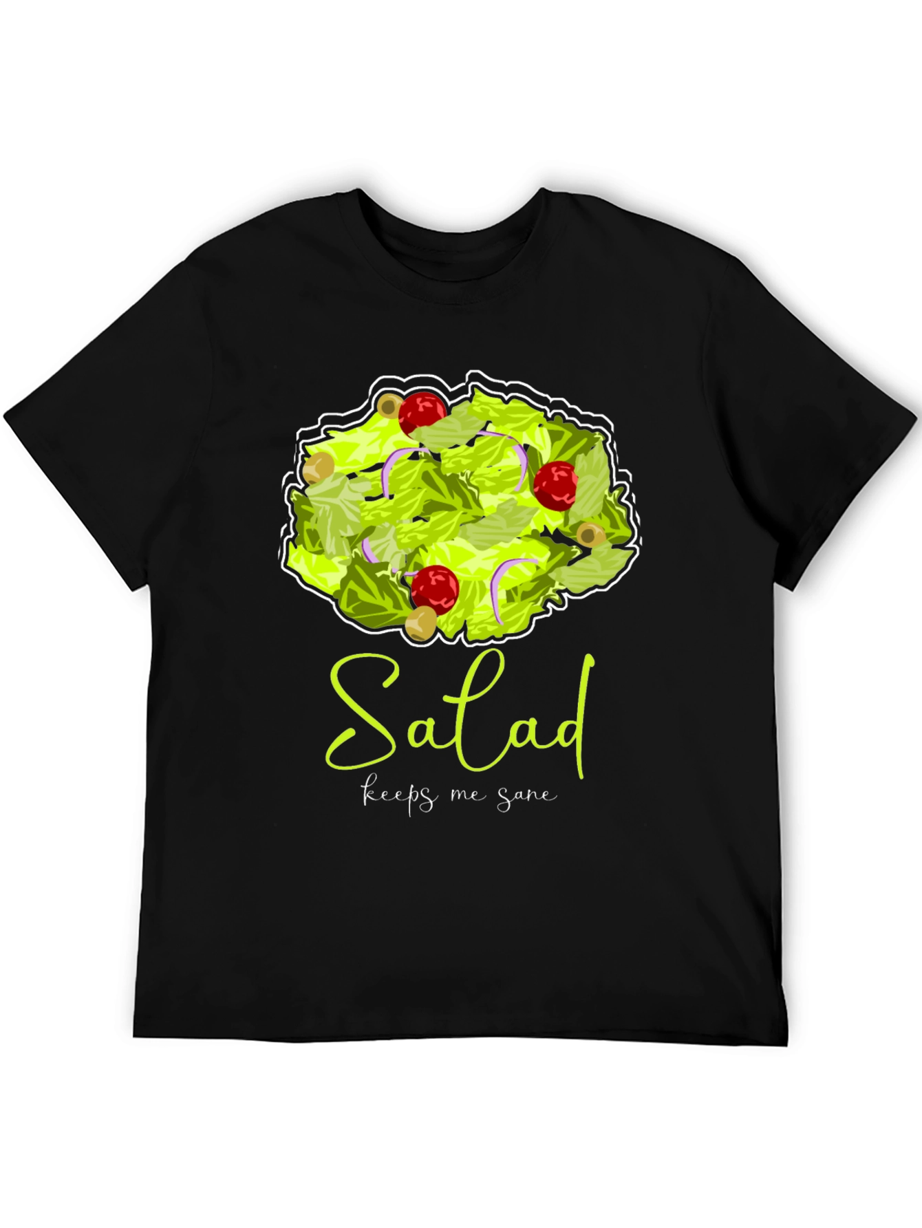 Black Salad Keeps Me Sane Graphic T-Shirt view 5