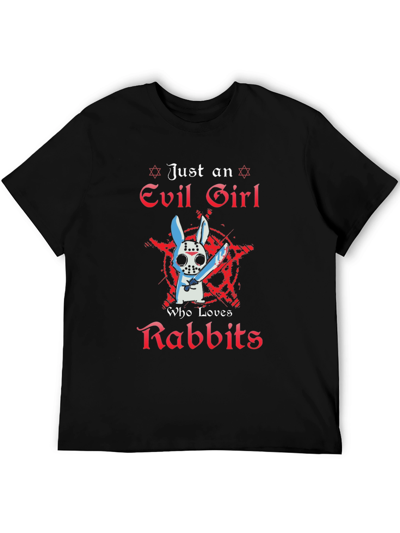 Black Evil Girl Rabbit T-Shirt view 5
