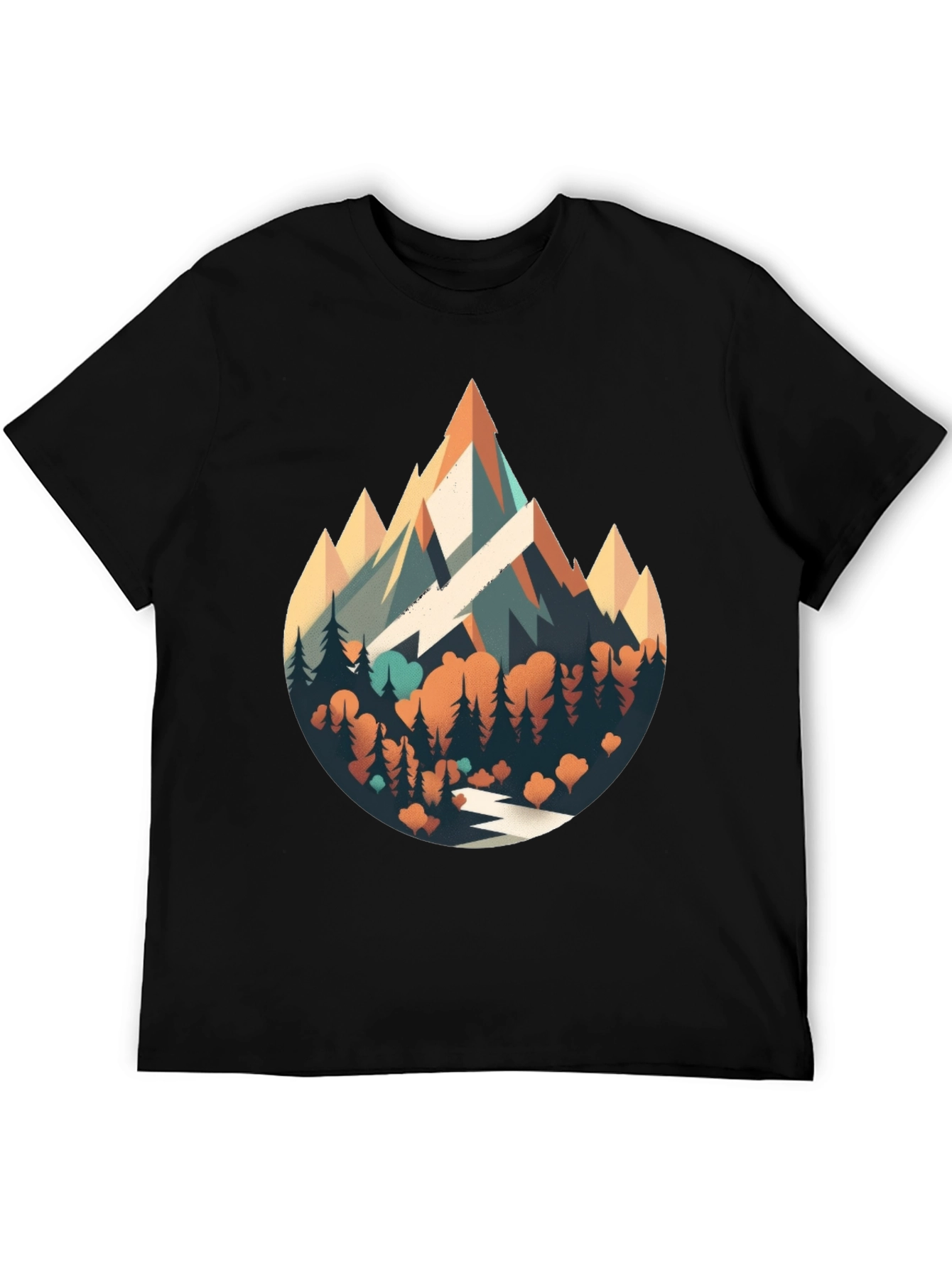 Black Mountainscape Graphic Tee - Nature Adventure Shirt view 5