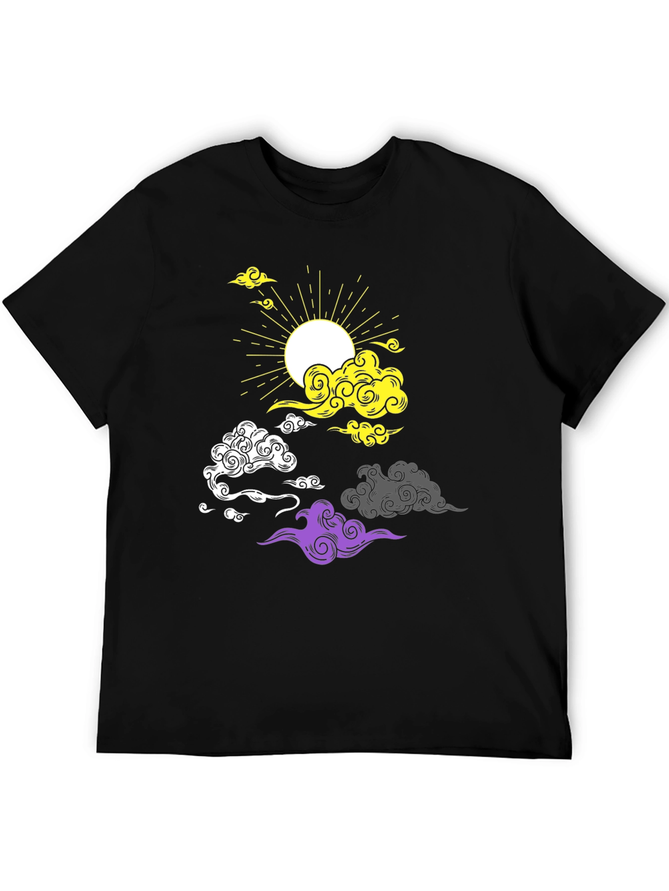 Black Nonbinary Pride Cloud T-Shirt view 5