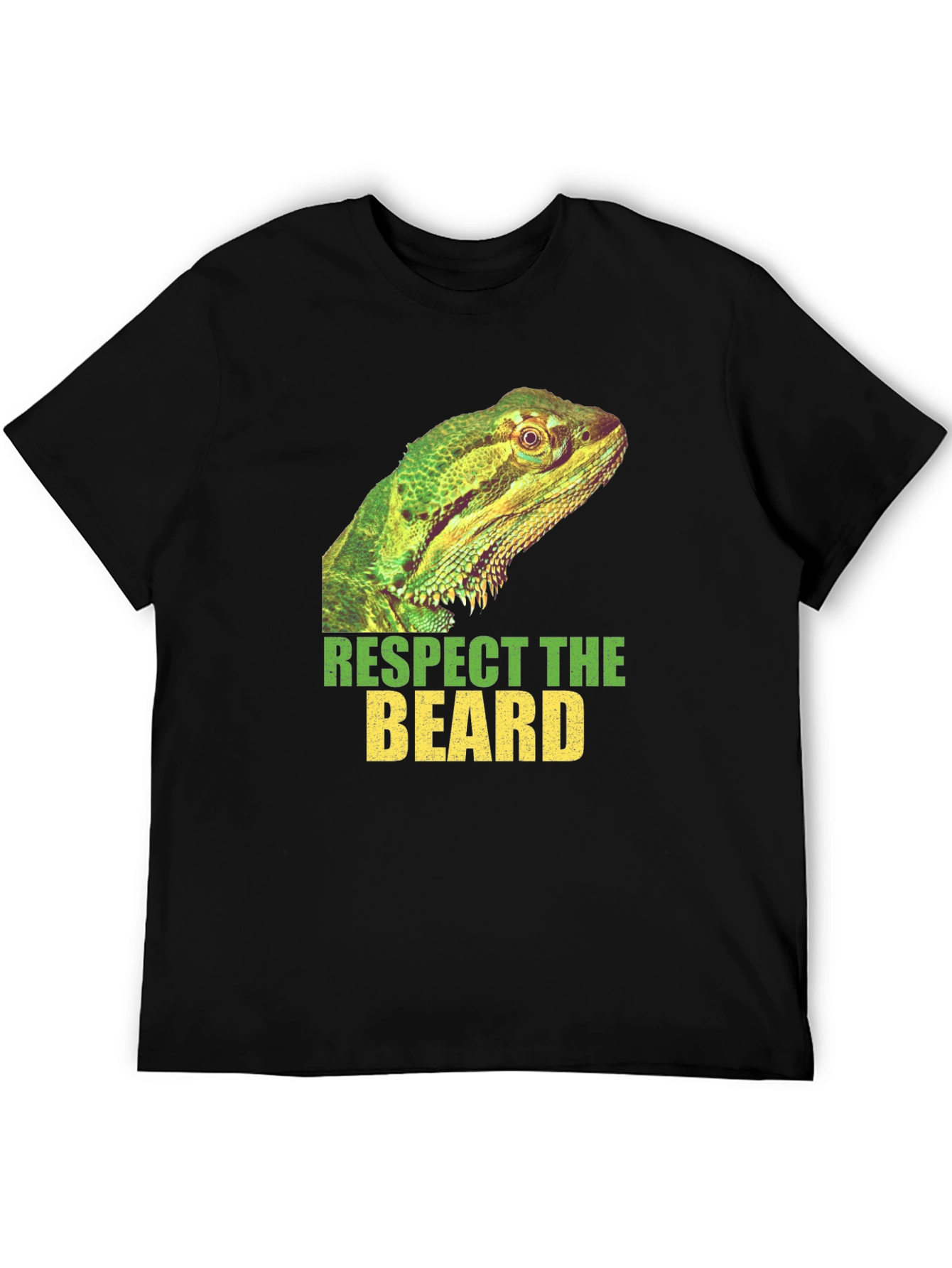Black Respect The Beard Lizard Graphic T-Shirt view 5