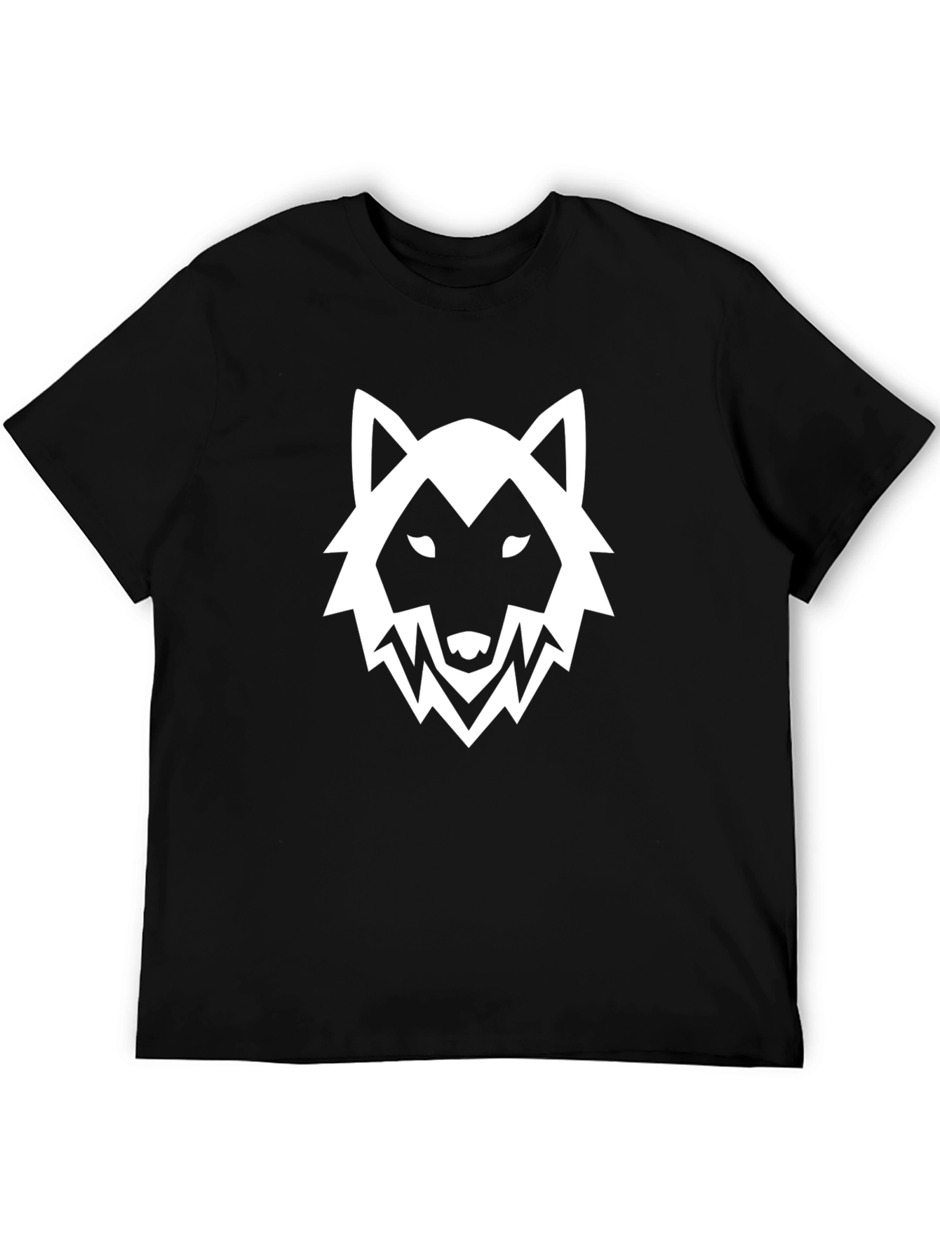 Black Wolf Graphic Black T-Shirt - Modern Style view 5