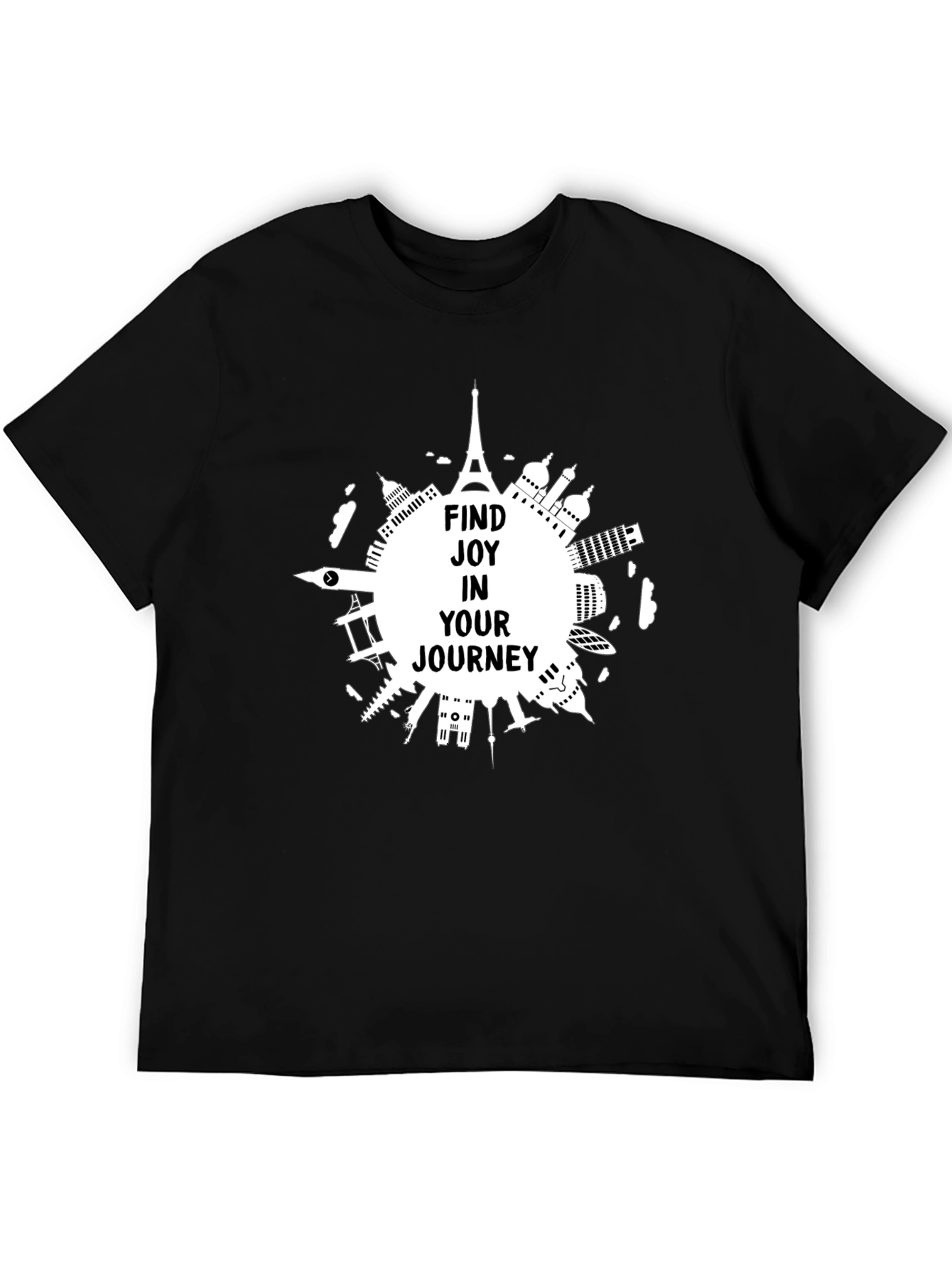 Black Travel Inspired Graphic Tee - Find Joy In Your Journey view 5