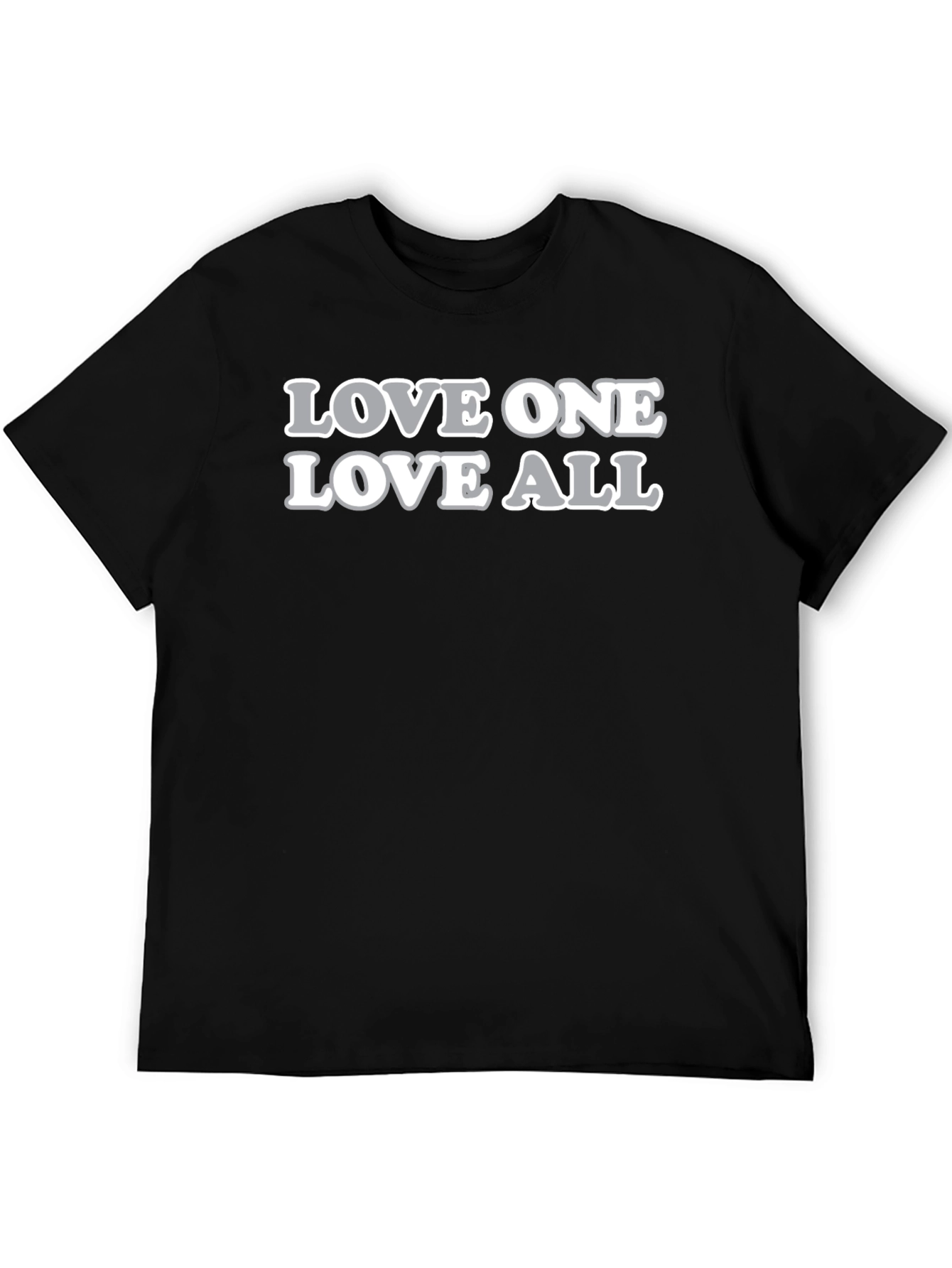 Black Love One Love All Graphic Tee - Soft Cotton Blend view 5