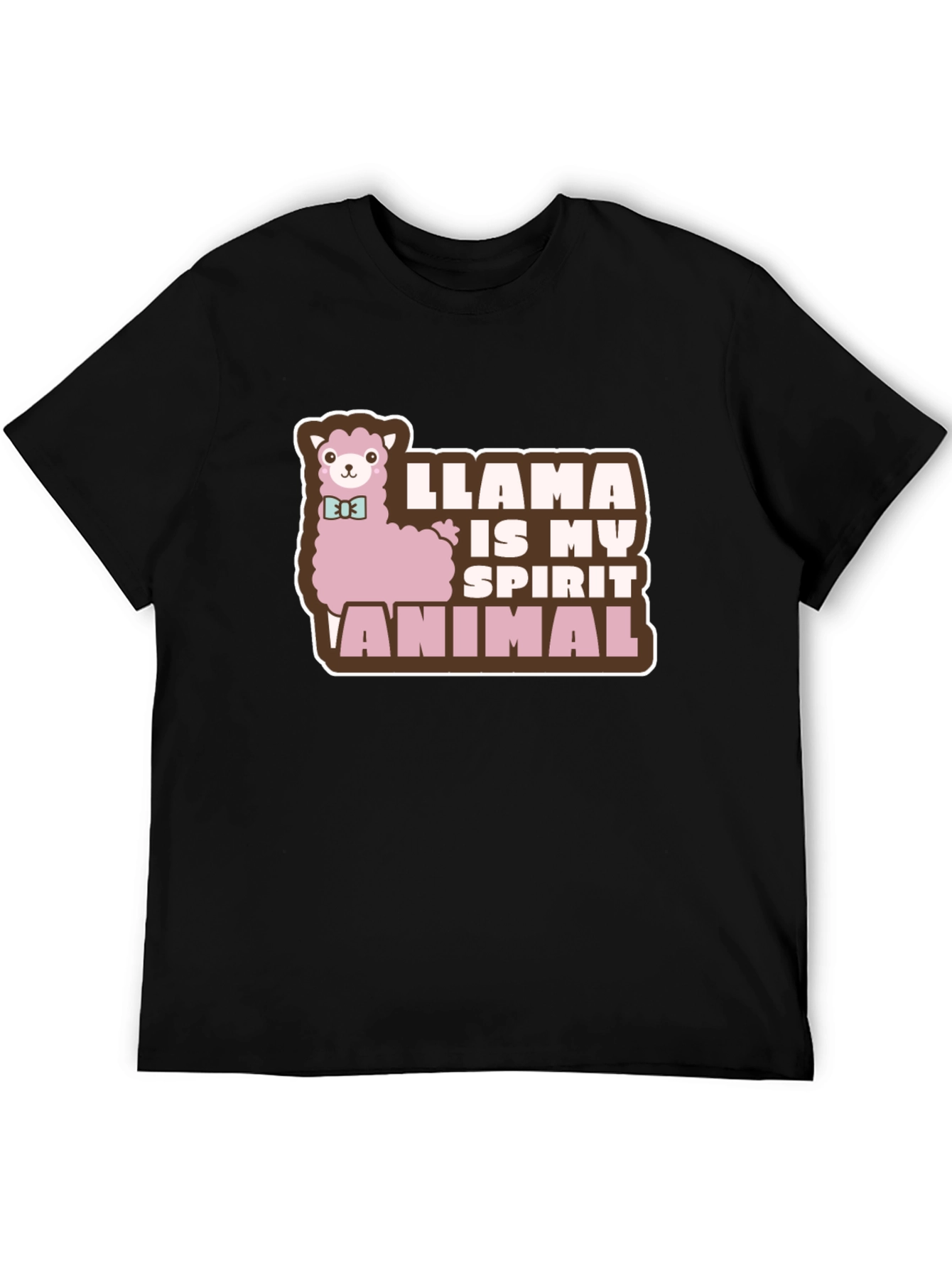 Black Llama is My Spirit Animal T-Shirt - Black Cotton Tee view 5