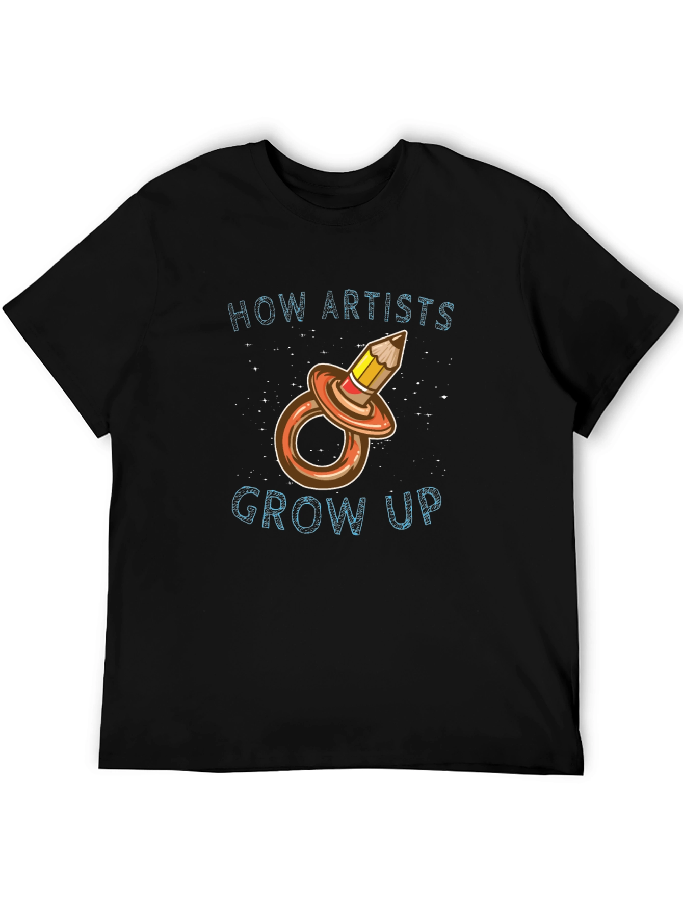 Black Artist Humor T-Shirt - How Artists Grow Up Pencil Pacifier view 5