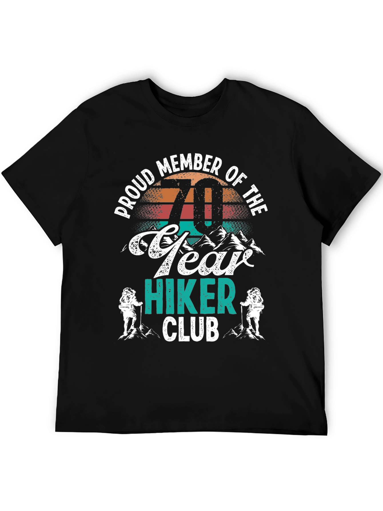 Black 70 Year Hiker Club T-Shirt - Black view 5