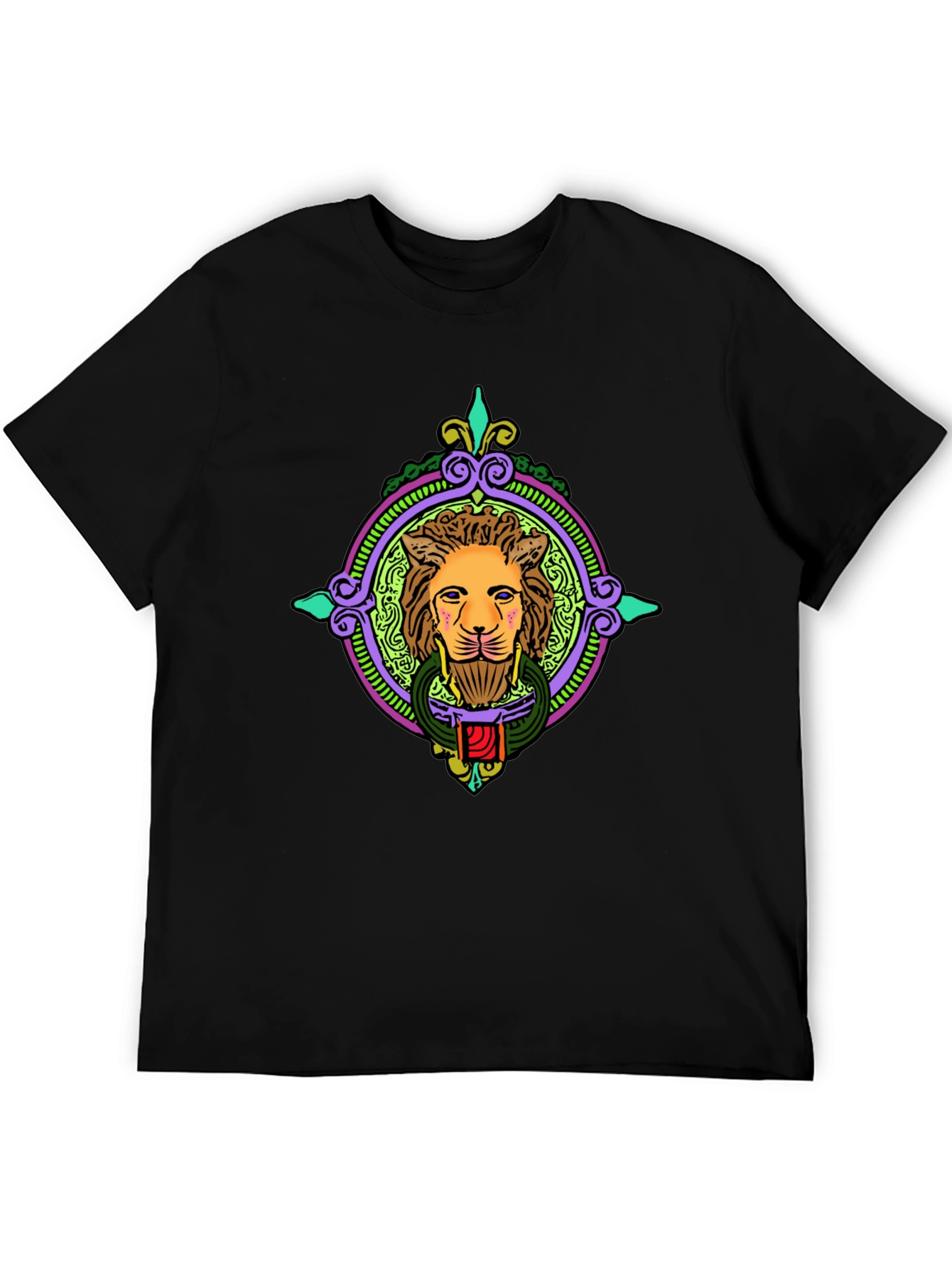 Black Lion Door Knocker Graphic Tee - Bold Style view 5