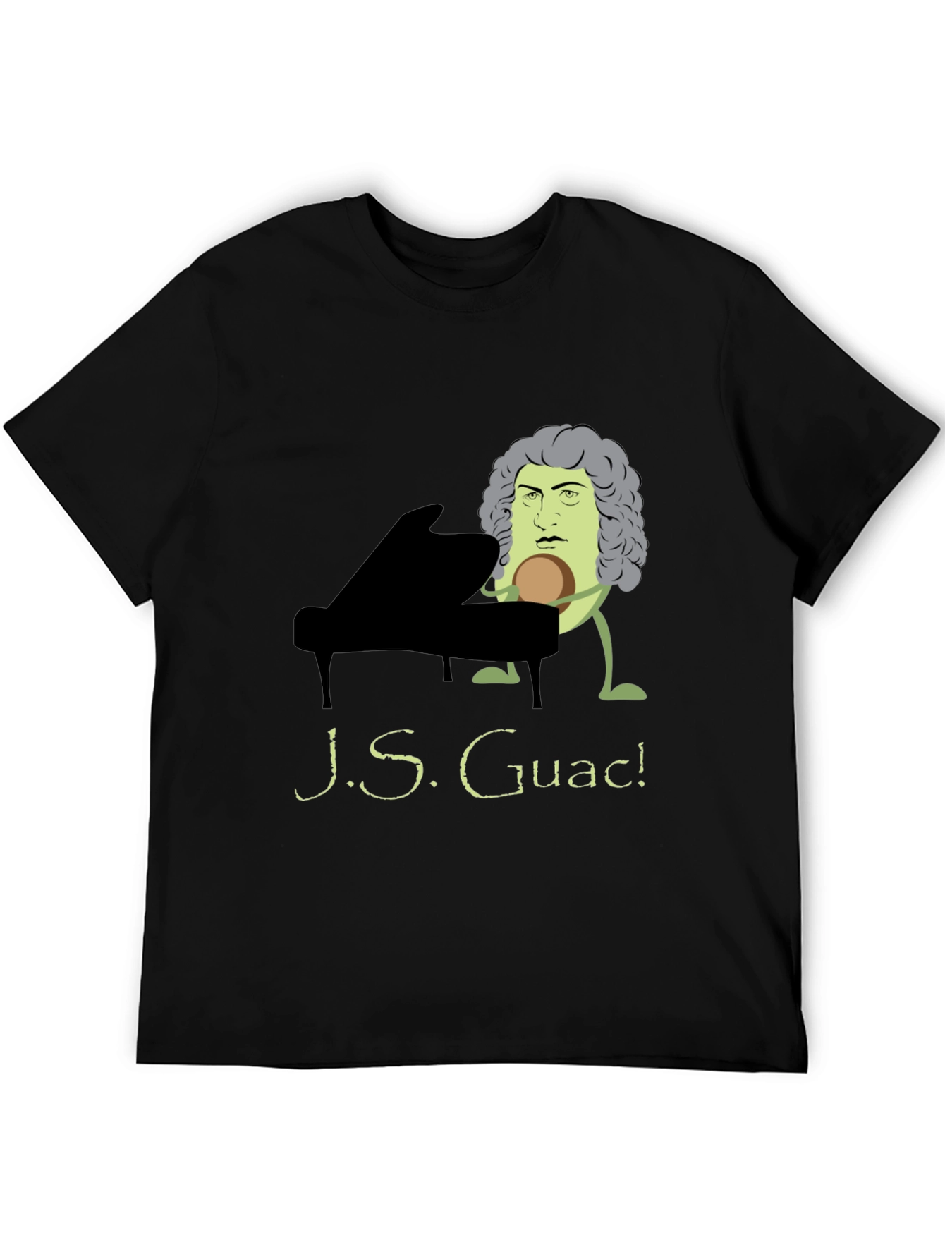 Black J.S. Guac! Funny Music T-Shirt - Black view 5