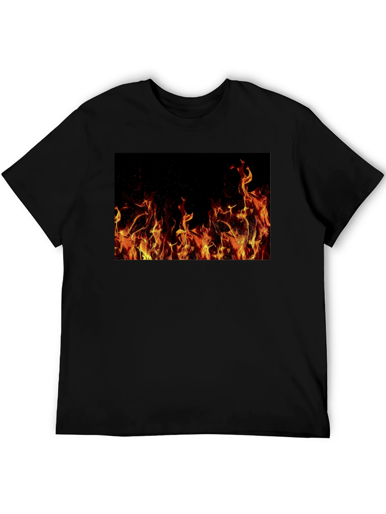 Black Inferno T-Shirt: Bold Fire Design view 5