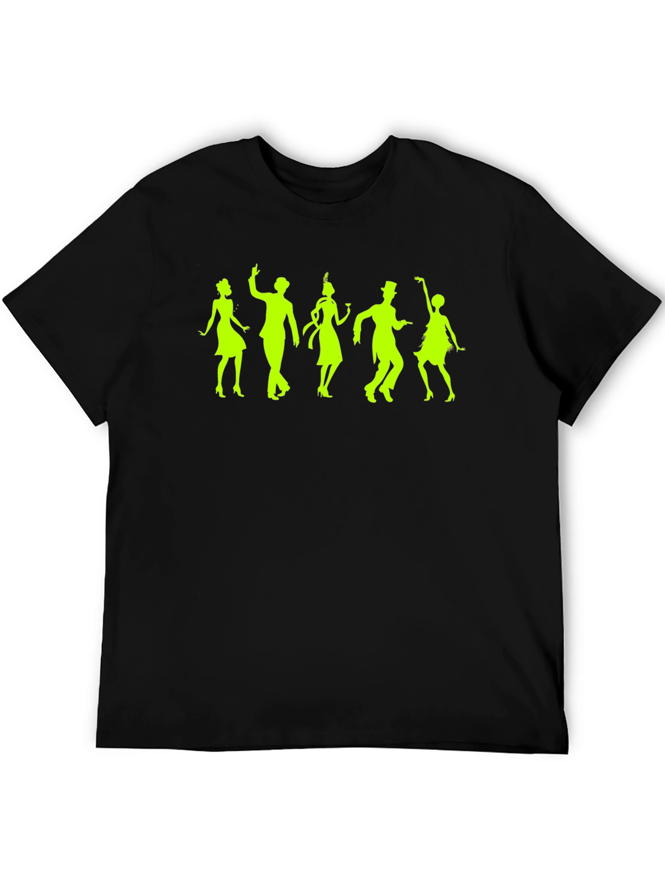 Black Retro Dance T-Shirt - Vintage Silhouette Design view 5