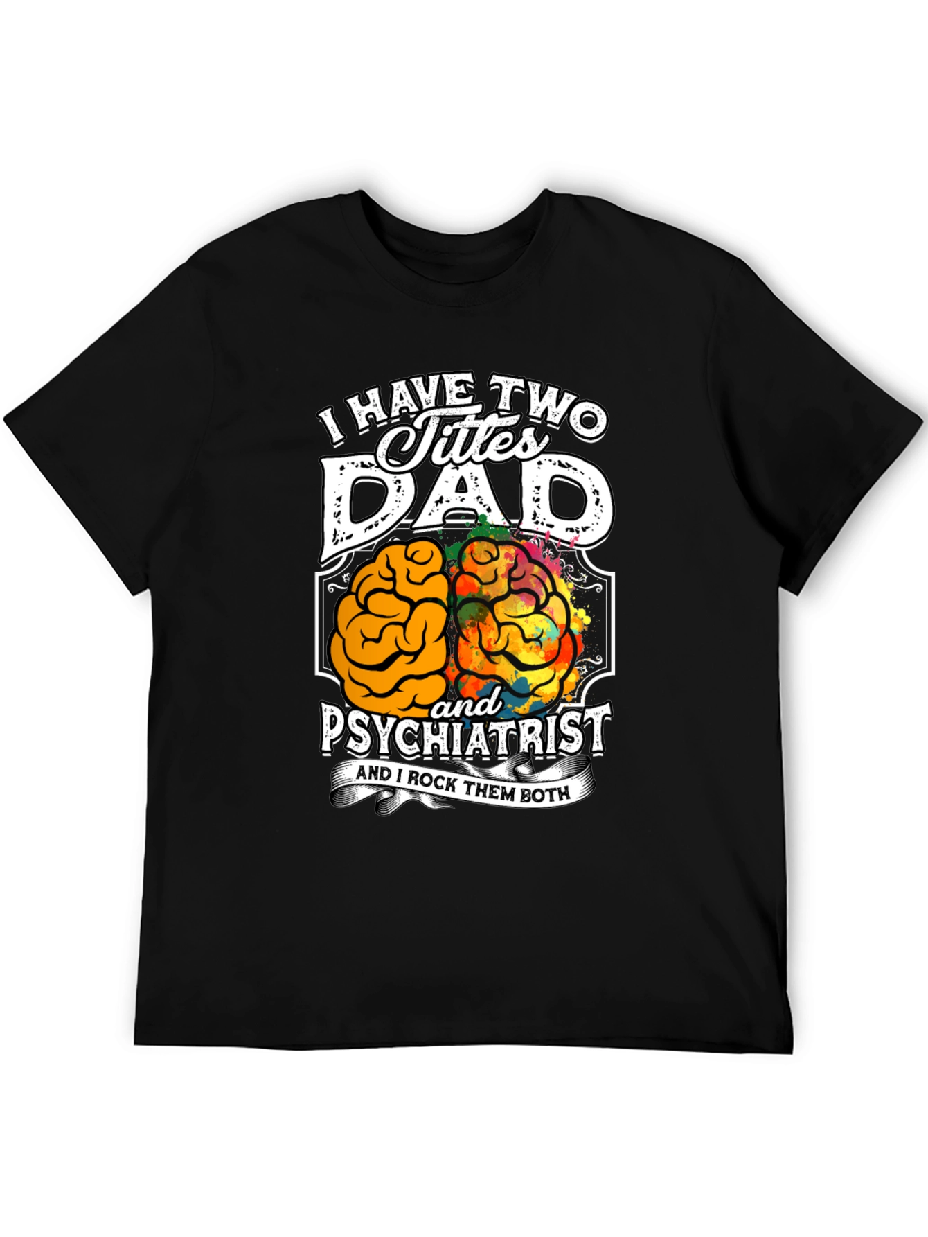Black Dad Psychiatrist Graphic T-Shirt view 5