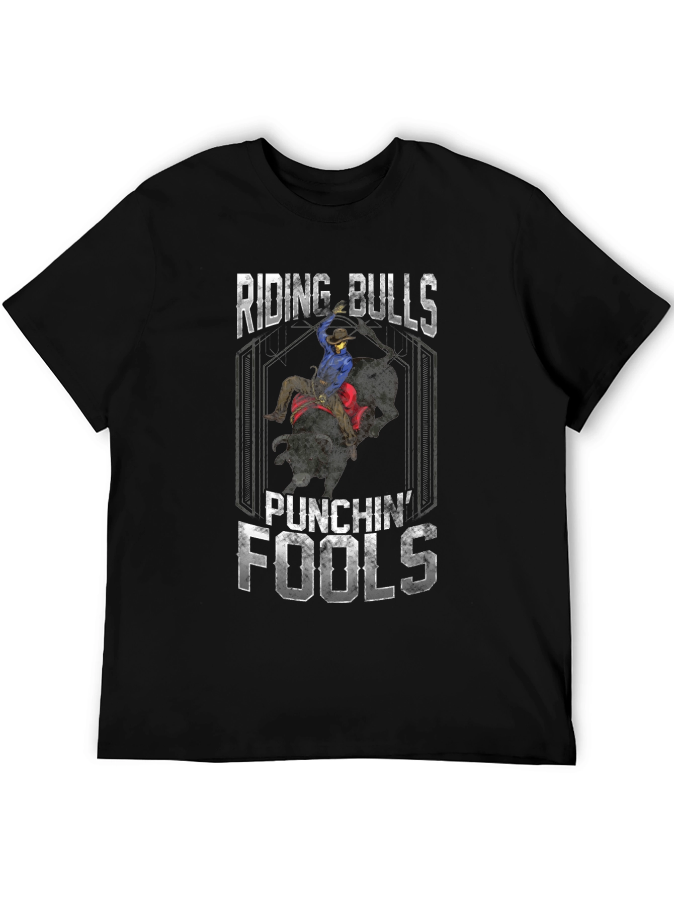 Black Riding Bulls Punchin' Fools Graphic Tee view 5