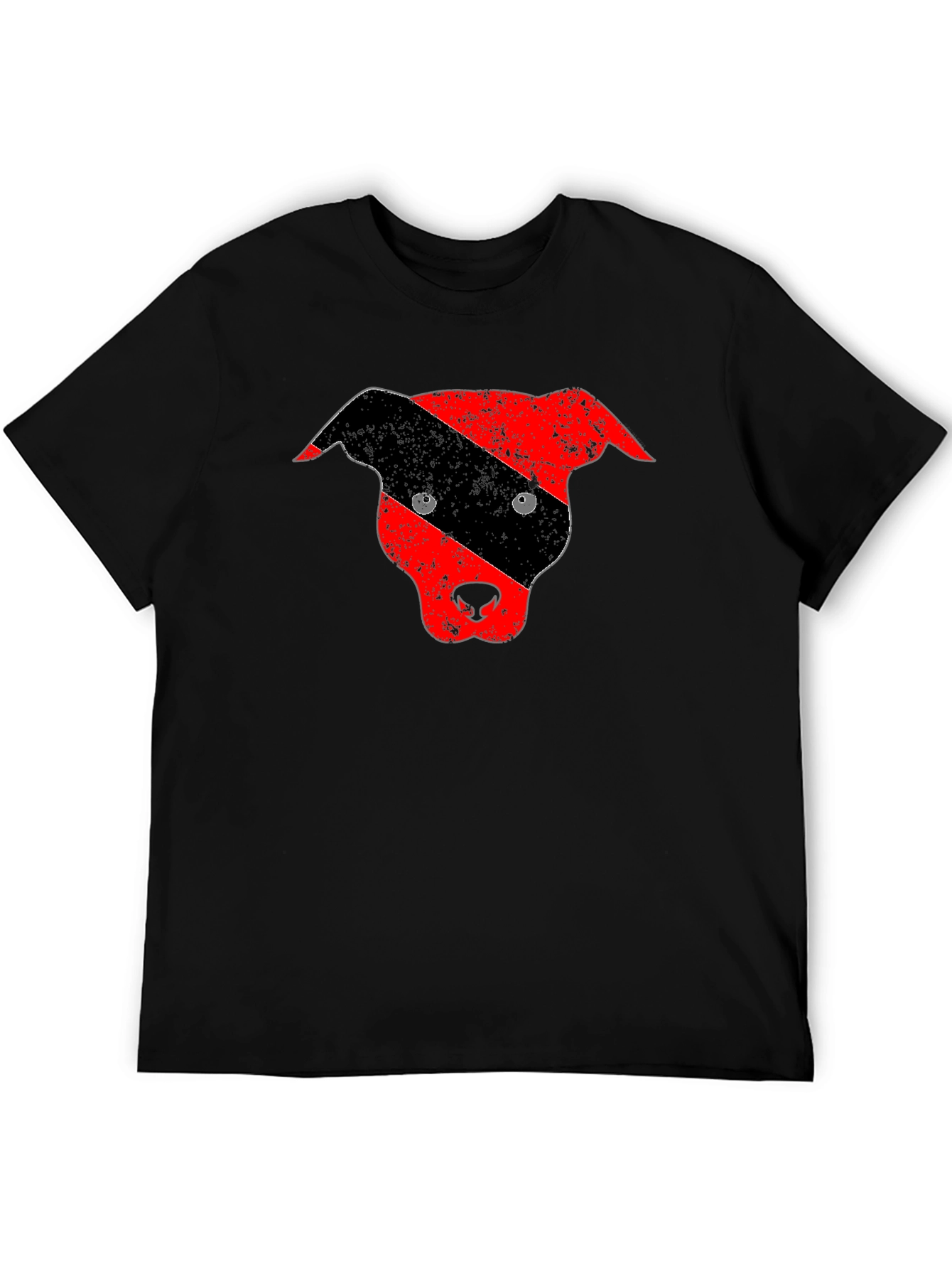 Black Distressed Pitbull Dog Head Graphic Tee view 5
