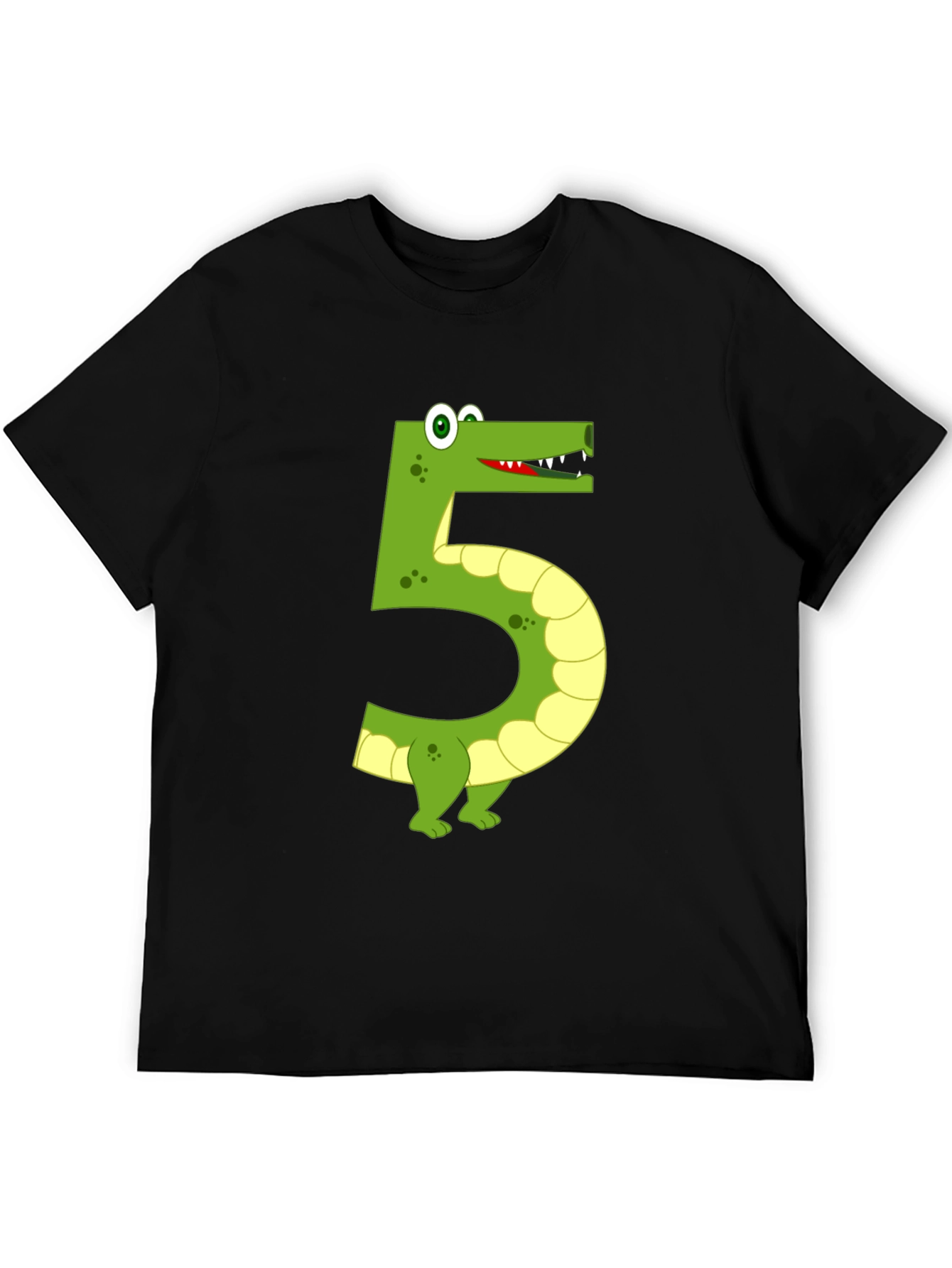 Black Fun Number 5 Alligator Tee view 5