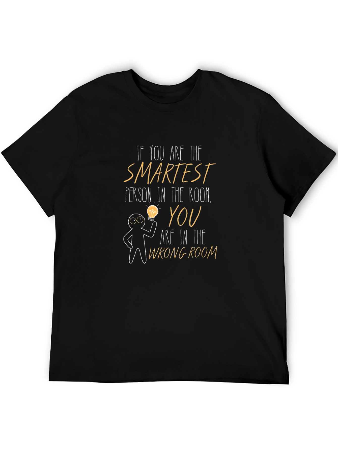 Black Smartest Person T-Shirt - Brainy Humor Tee view 5