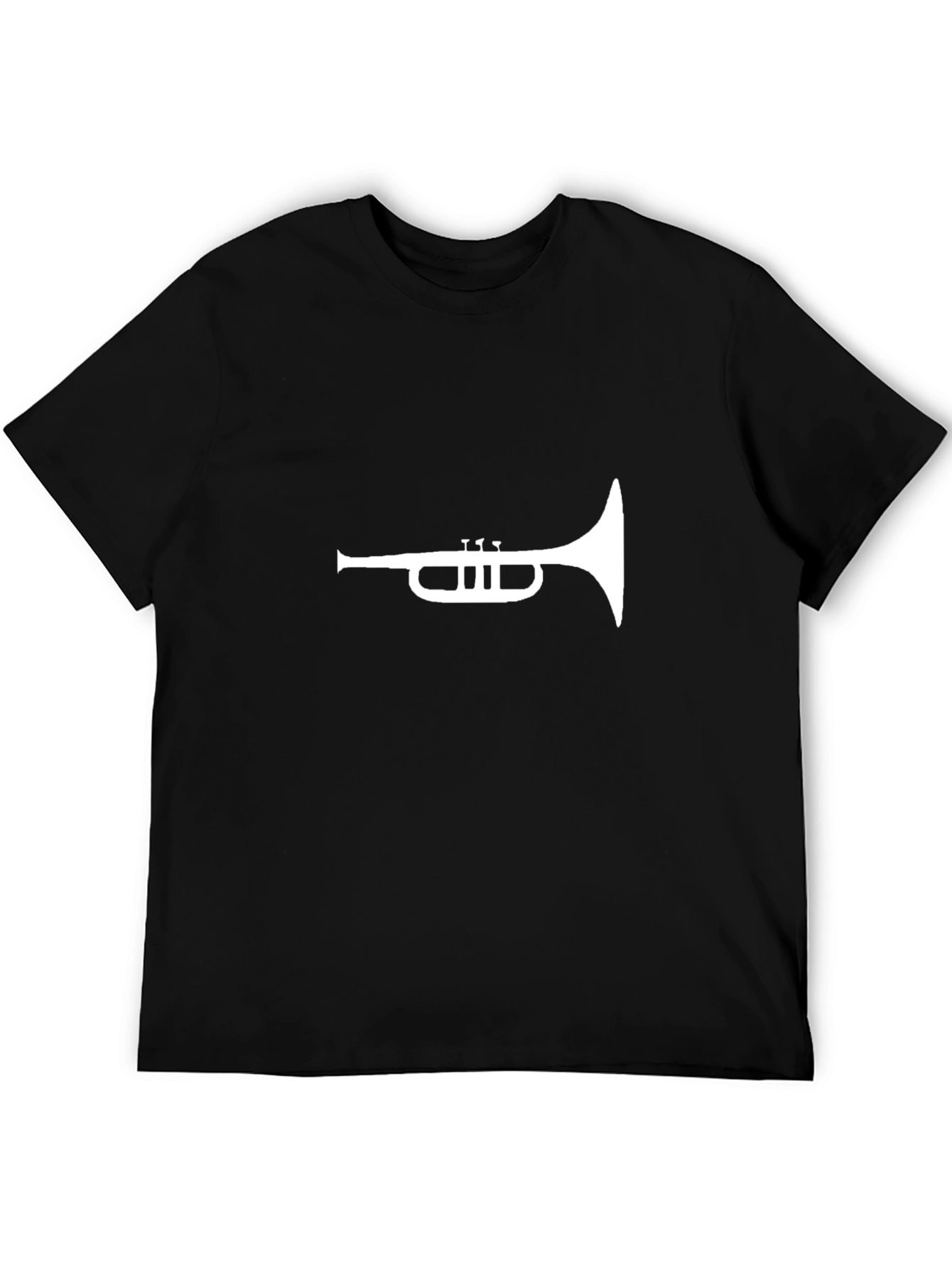Black Trumpet Graphic Tee - Black Cotton T-Shirt view 5