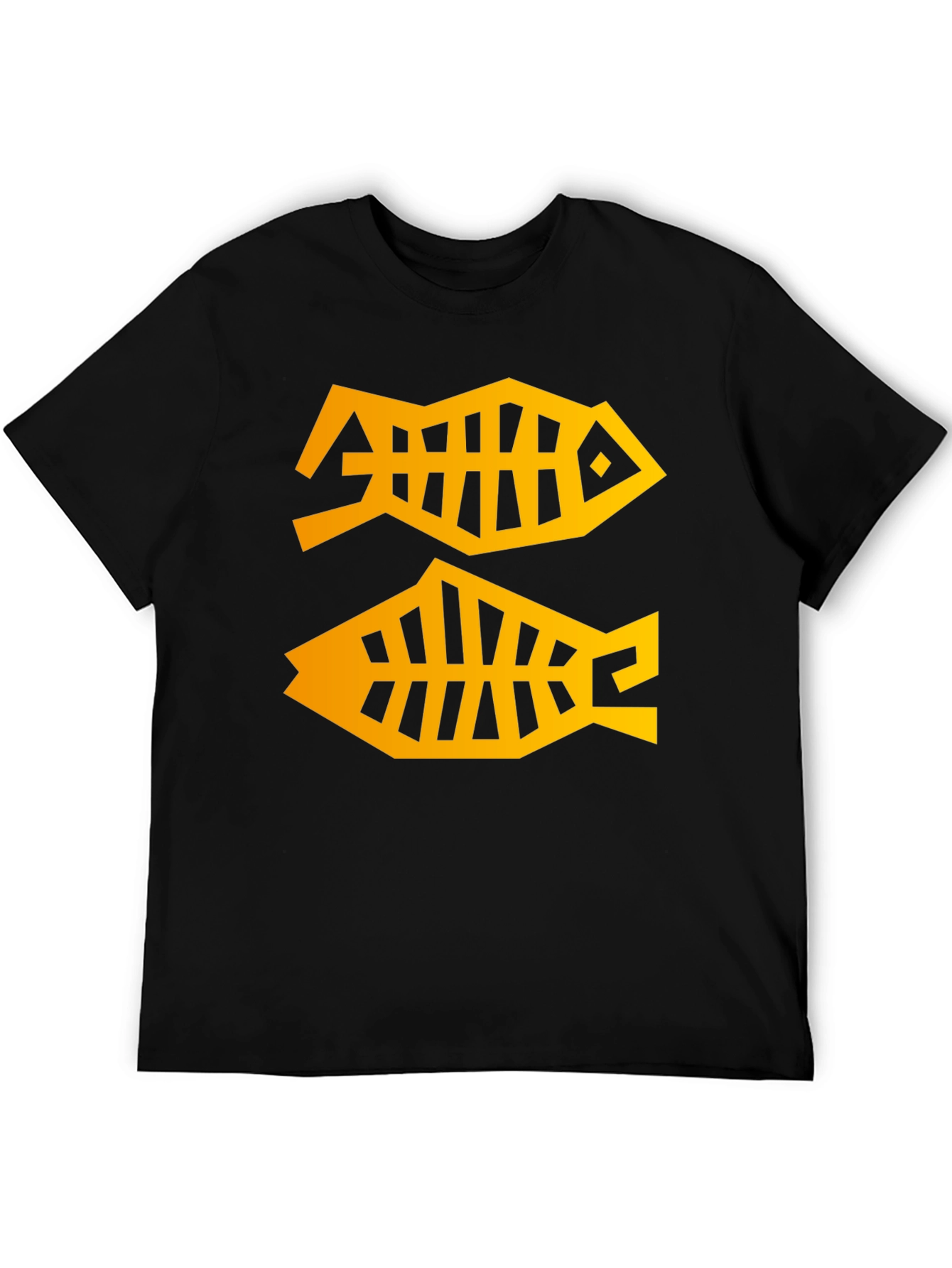 Abstract Fish T-Shirt - Black Graphic Tee - 5